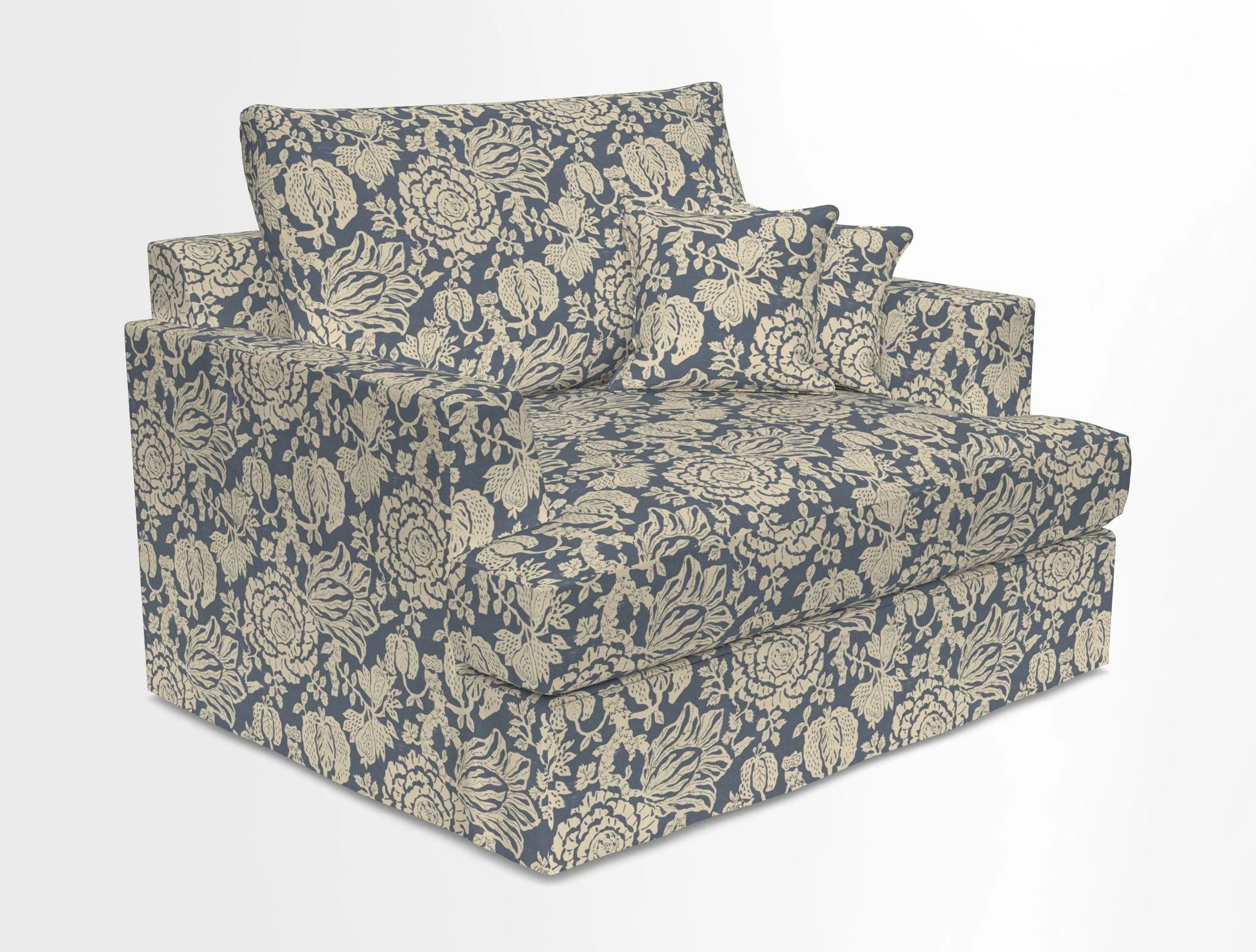 Slingsby Snuggler Fitted Cover Sofa in Two Tone Plain Biscuit.  Loose cover version available