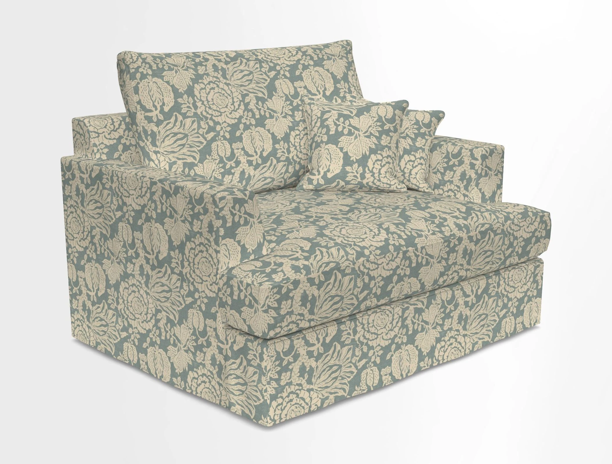 Slingsby Snuggler Fitted Cover Sofa in Two Tone Plain Biscuit.  Loose cover version available