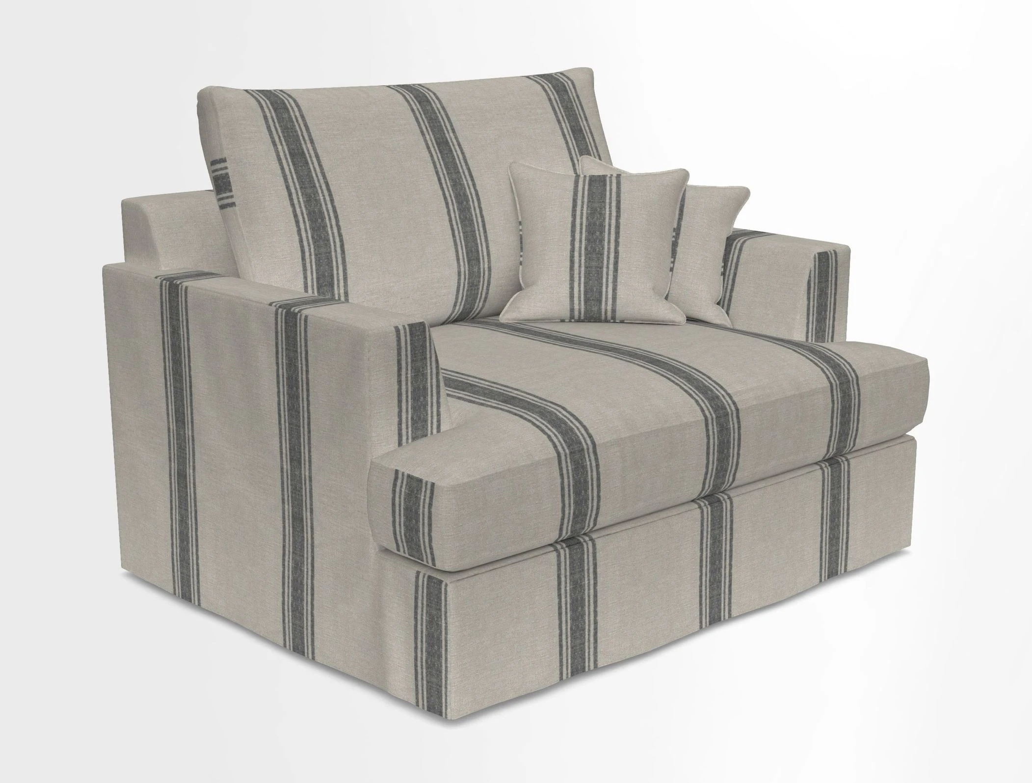 Slingsby Snuggler Fitted Cover Sofa in Two Tone Plain Biscuit.  Loose cover version available
