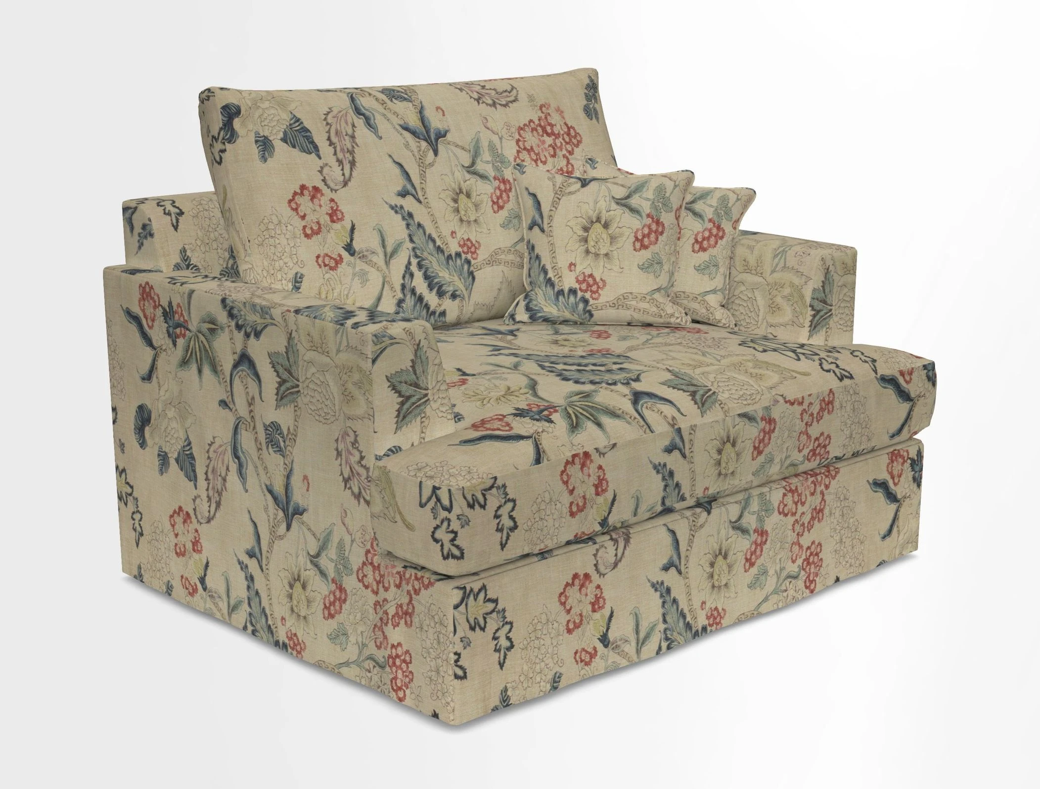 Slingsby Snuggler Fitted Cover Sofa in Two Tone Plain Biscuit.  Loose cover version available