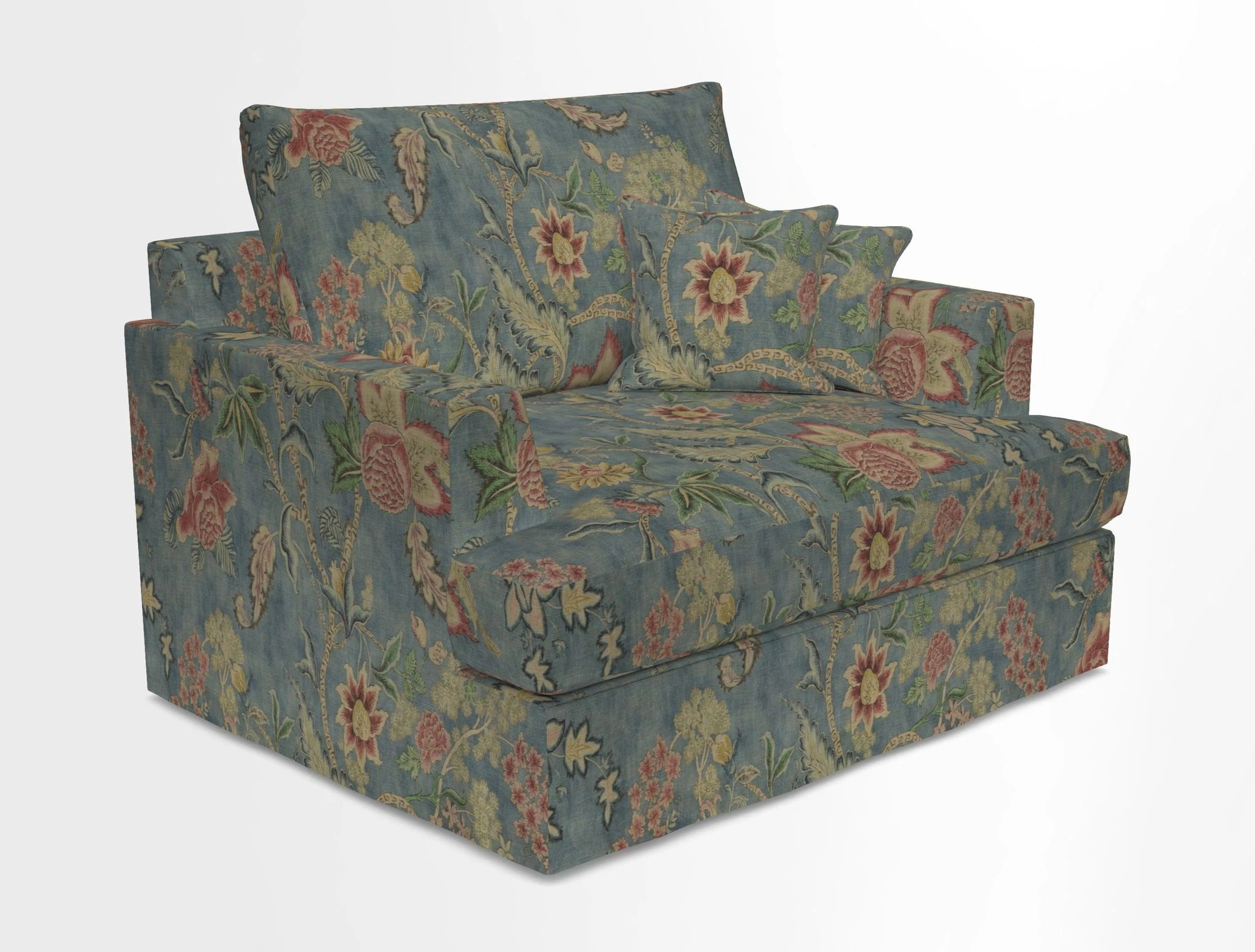 Slingsby Snuggler Fitted Cover Sofa in Two Tone Plain Biscuit.  Loose cover version available