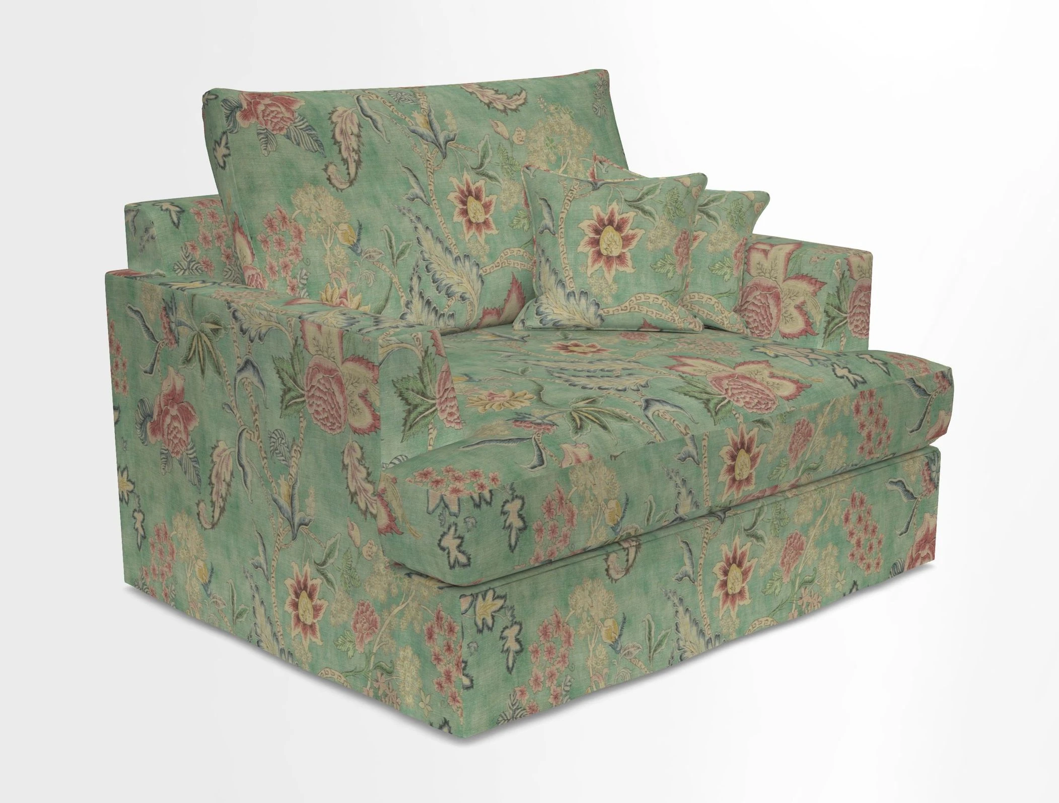 Slingsby Snuggler Fitted Cover Sofa in Two Tone Plain Biscuit.  Loose cover version available