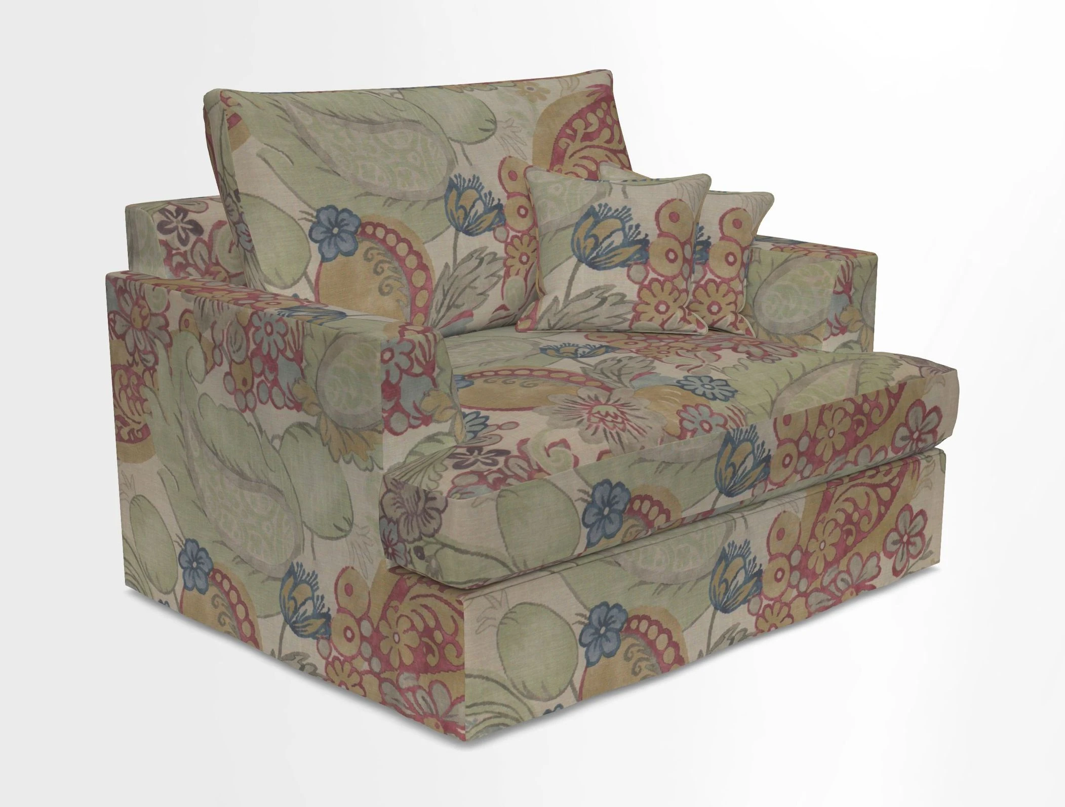 Slingsby Snuggler Fitted Cover Sofa in Two Tone Plain Biscuit.  Loose cover version available
