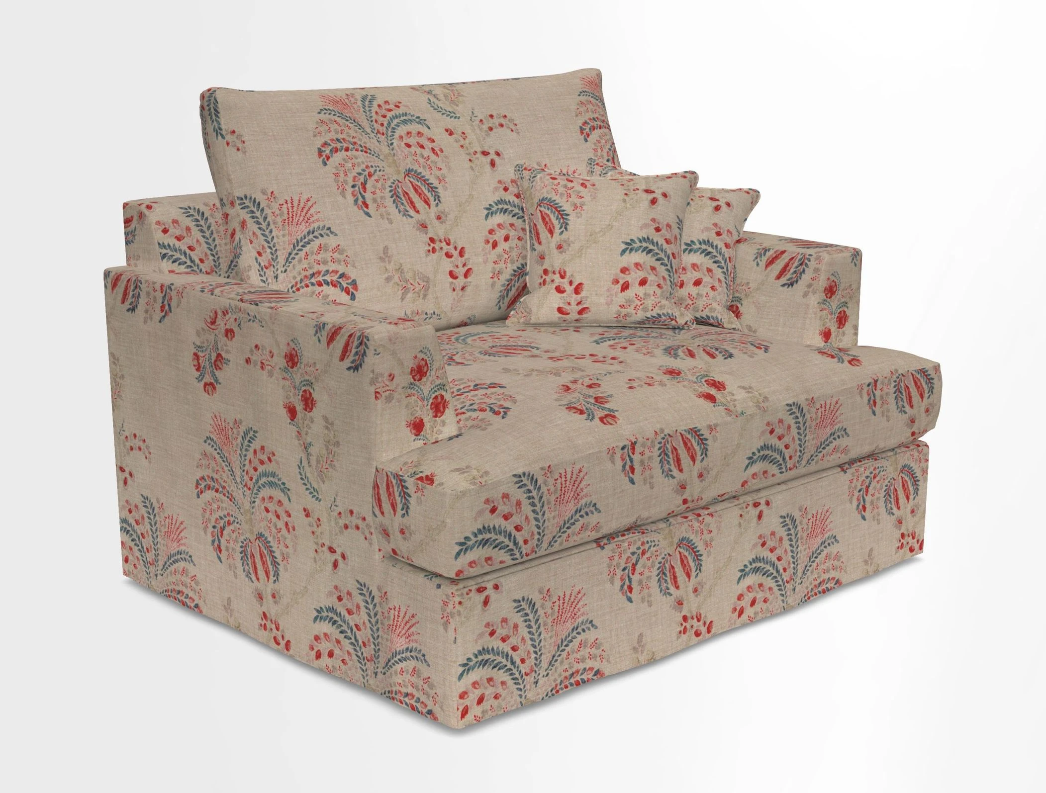 Slingsby Snuggler Fitted Cover Sofa in Two Tone Plain Biscuit.  Loose cover version available