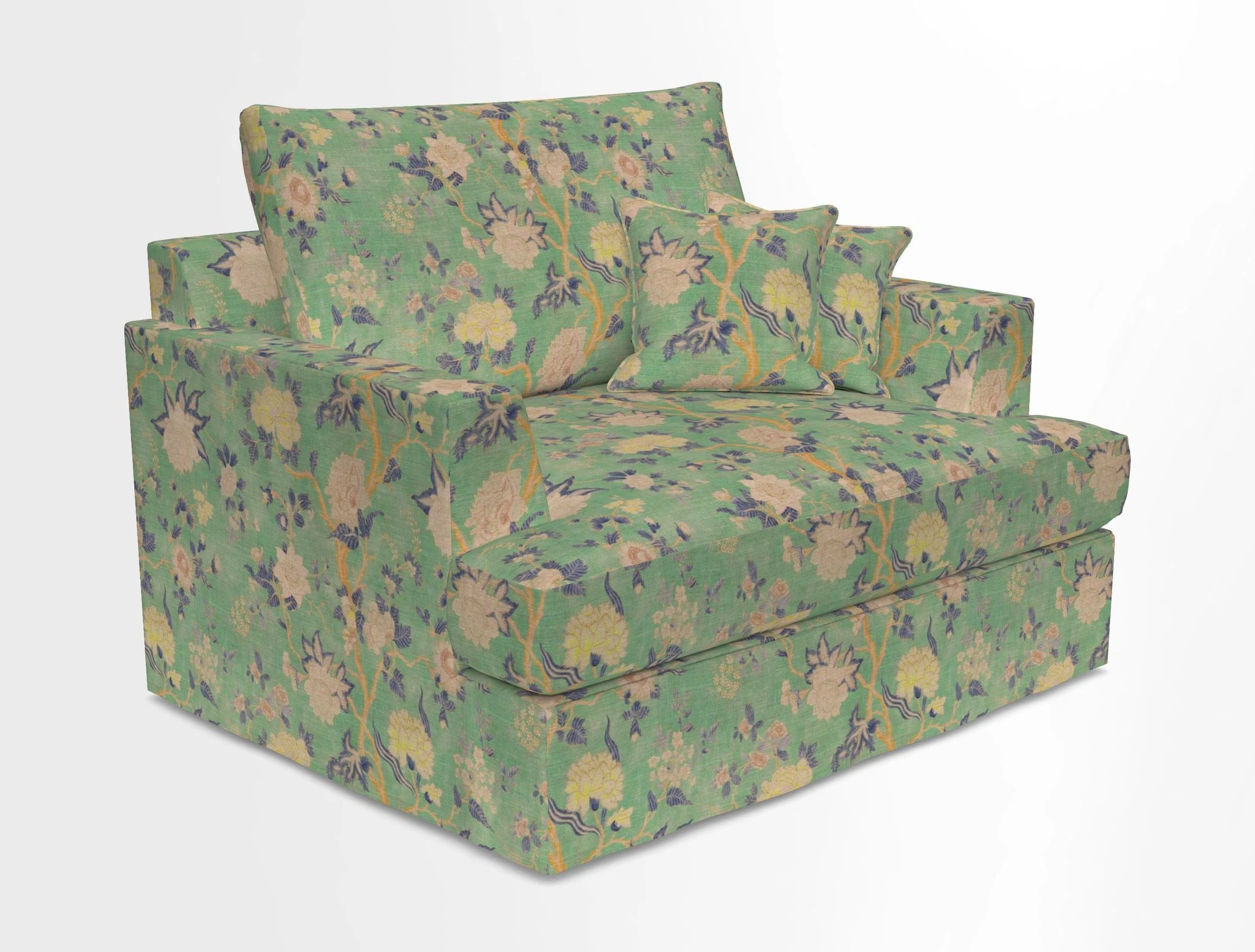 Slingsby Snuggler Fitted Cover Sofa in Two Tone Plain Biscuit.  Loose cover version available