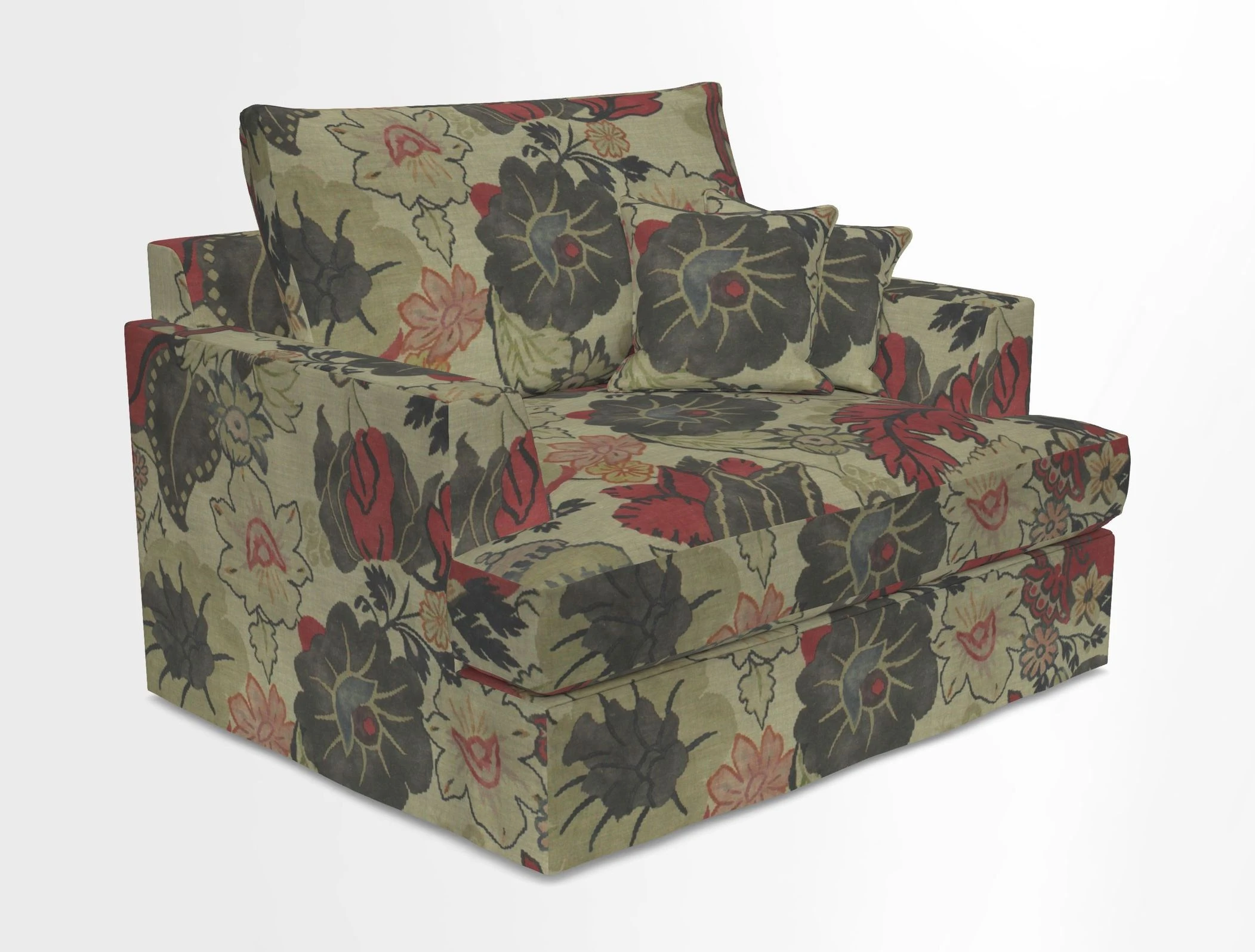 Slingsby Snuggler Fitted Cover Sofa in Two Tone Plain Biscuit.  Loose cover version available