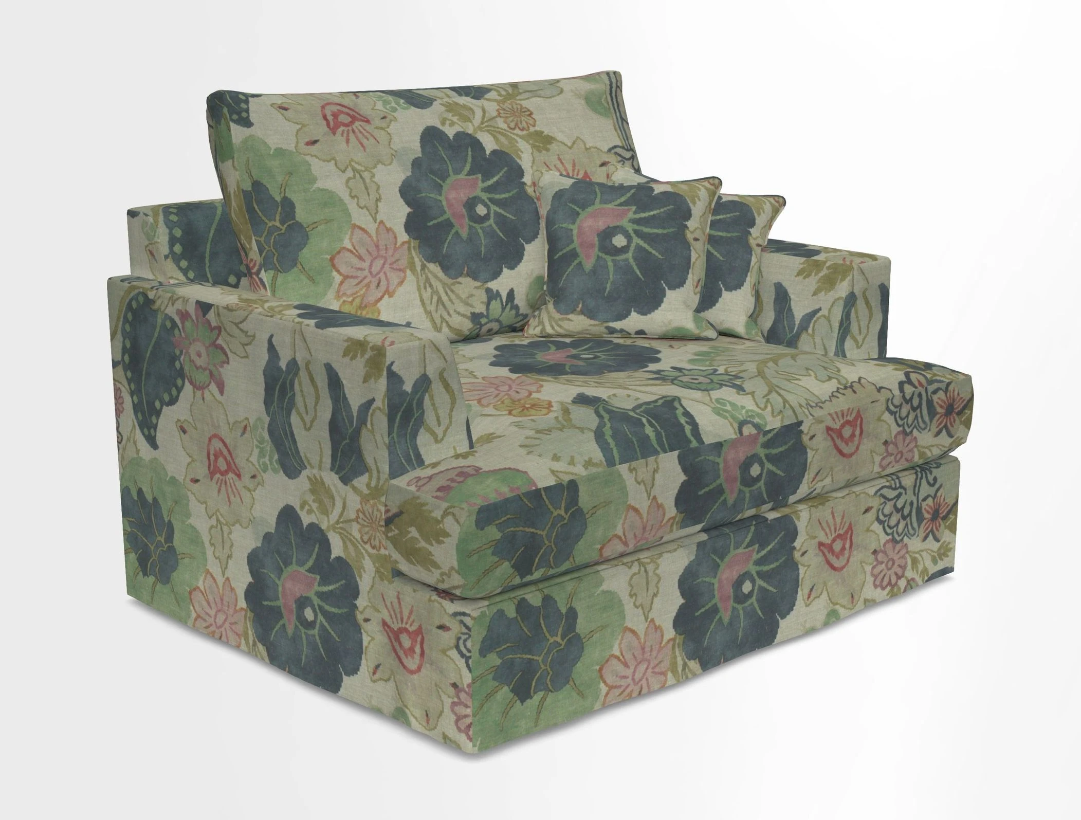 Slingsby Snuggler Fitted Cover Sofa in Two Tone Plain Biscuit.  Loose cover version available