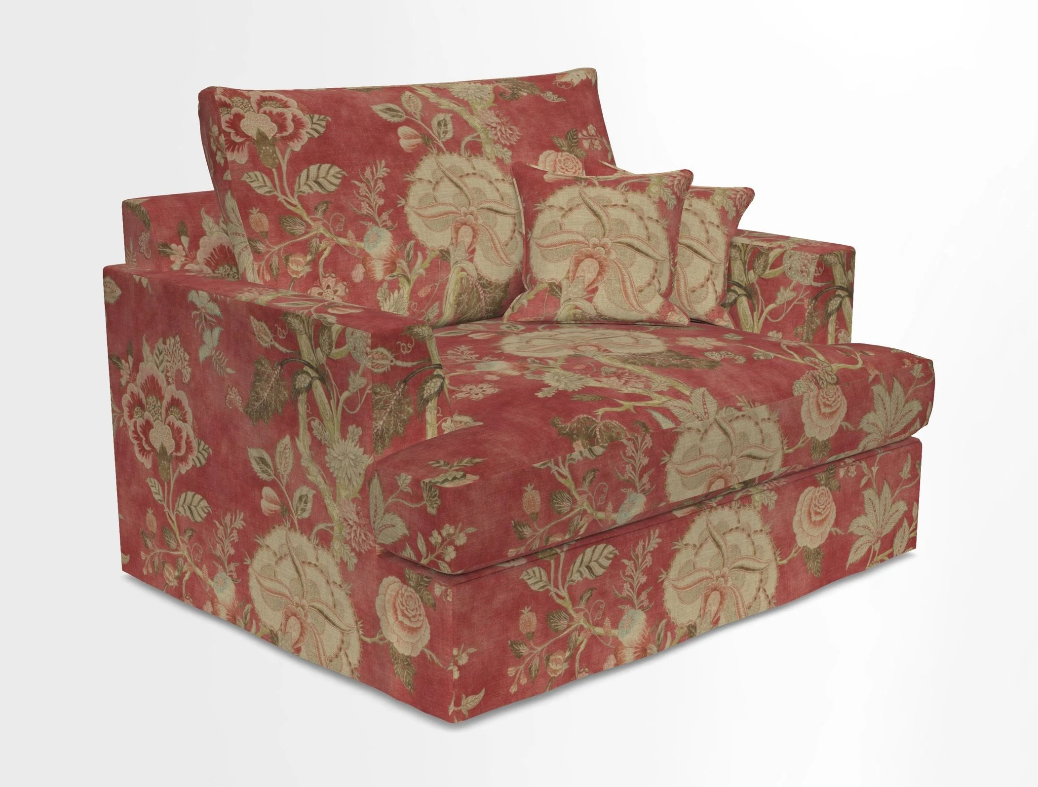 Slingsby Snuggler Fitted Cover Sofa in Two Tone Plain Biscuit.  Loose cover version available