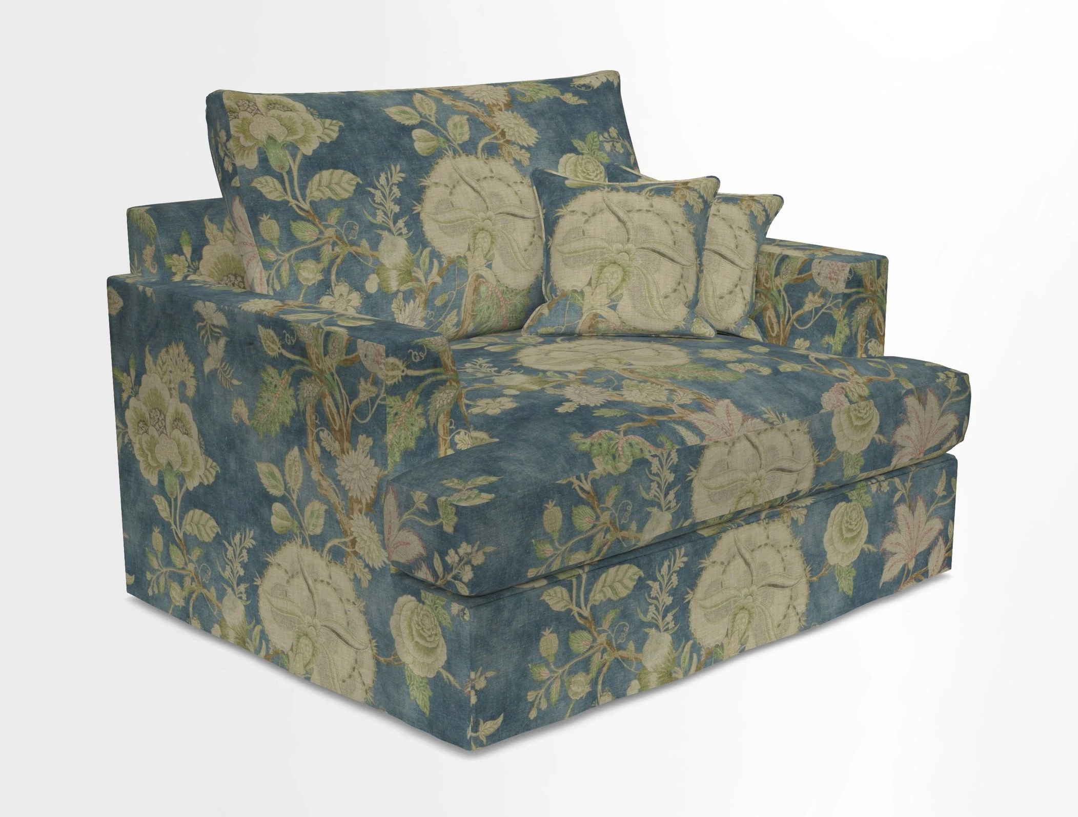 Slingsby Snuggler Fitted Cover Sofa in Two Tone Plain Biscuit.  Loose cover version available