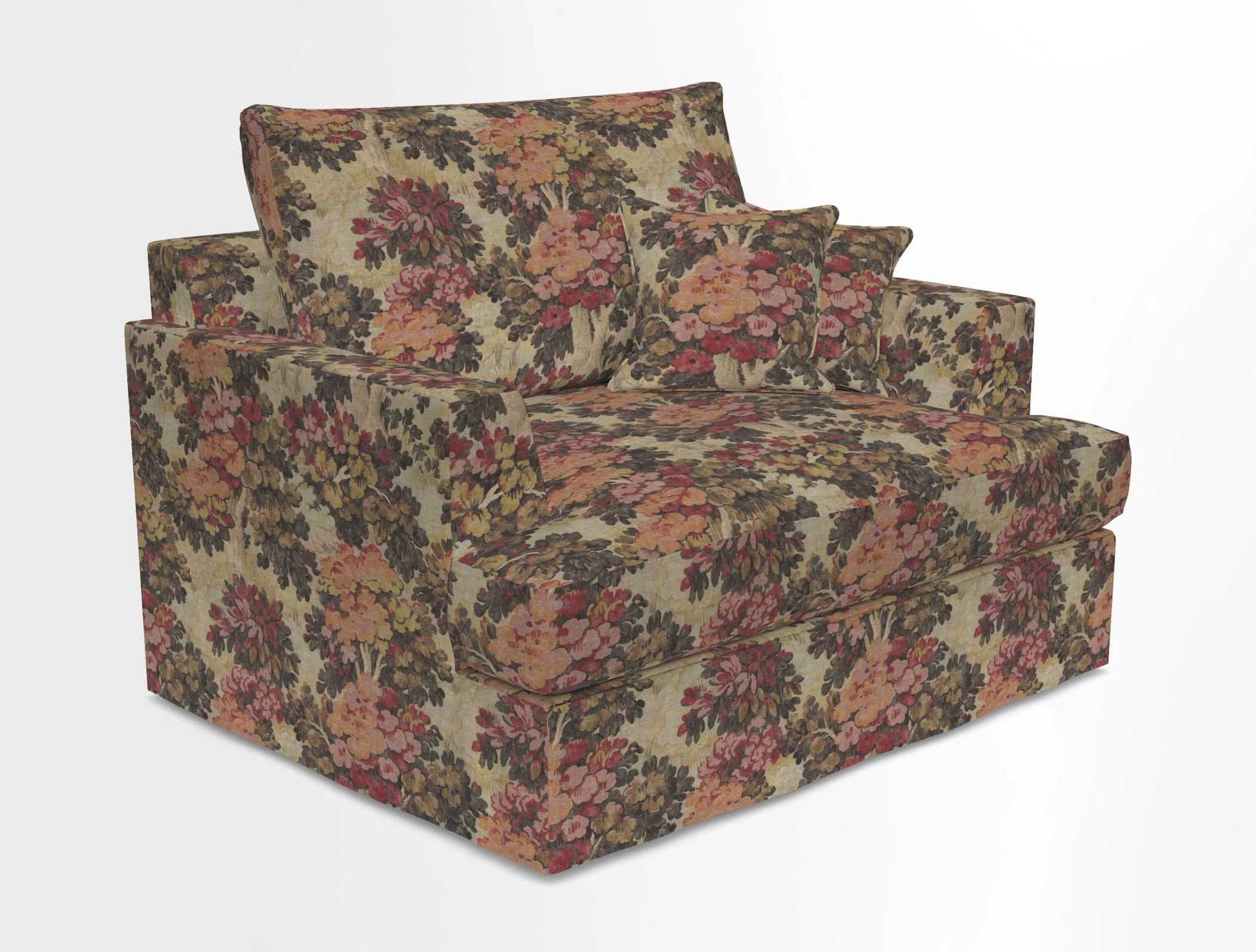 Slingsby Snuggler Fitted Cover Sofa in Two Tone Plain Biscuit.  Loose cover version available