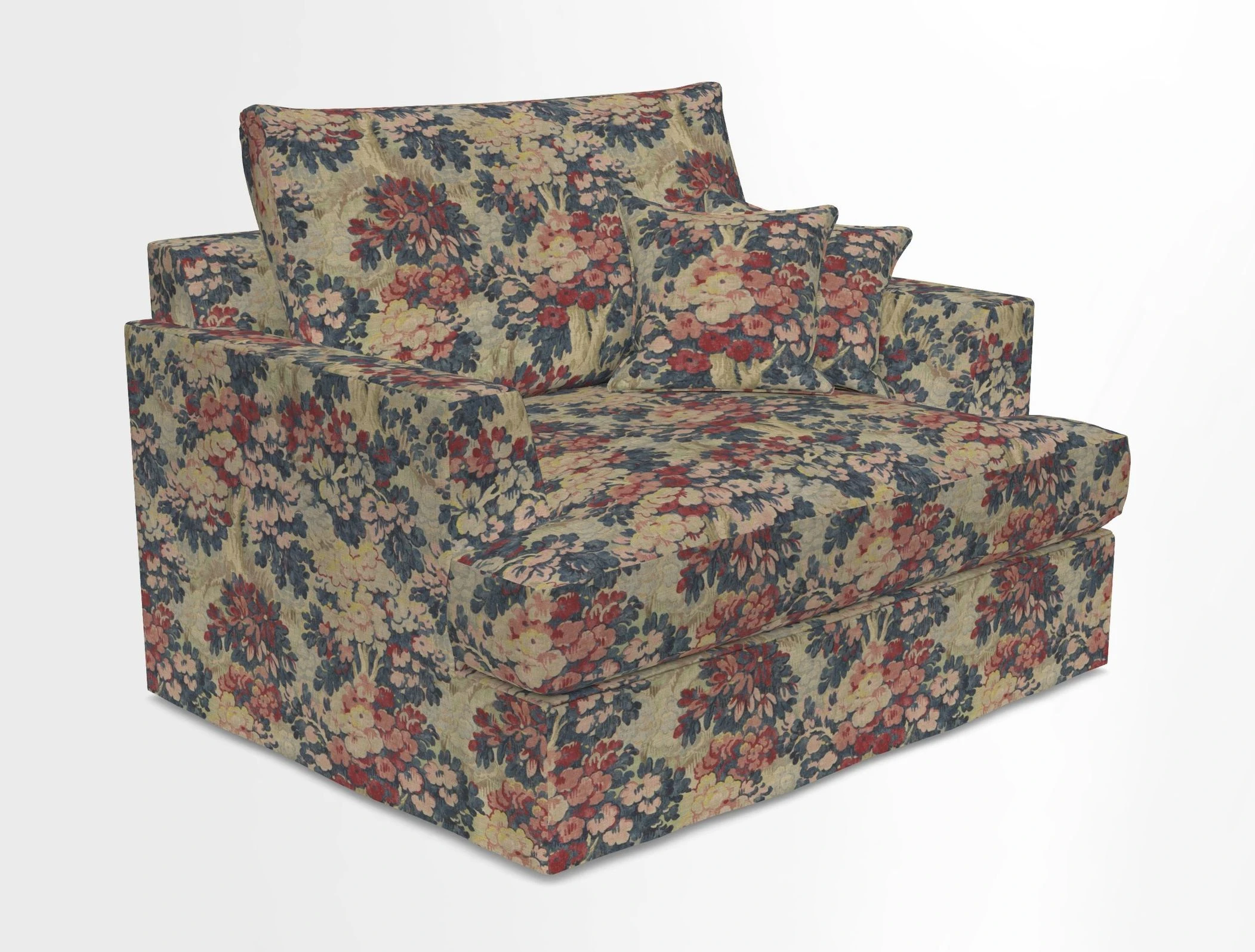 Slingsby Snuggler Fitted Cover Sofa in Two Tone Plain Biscuit.  Loose cover version available