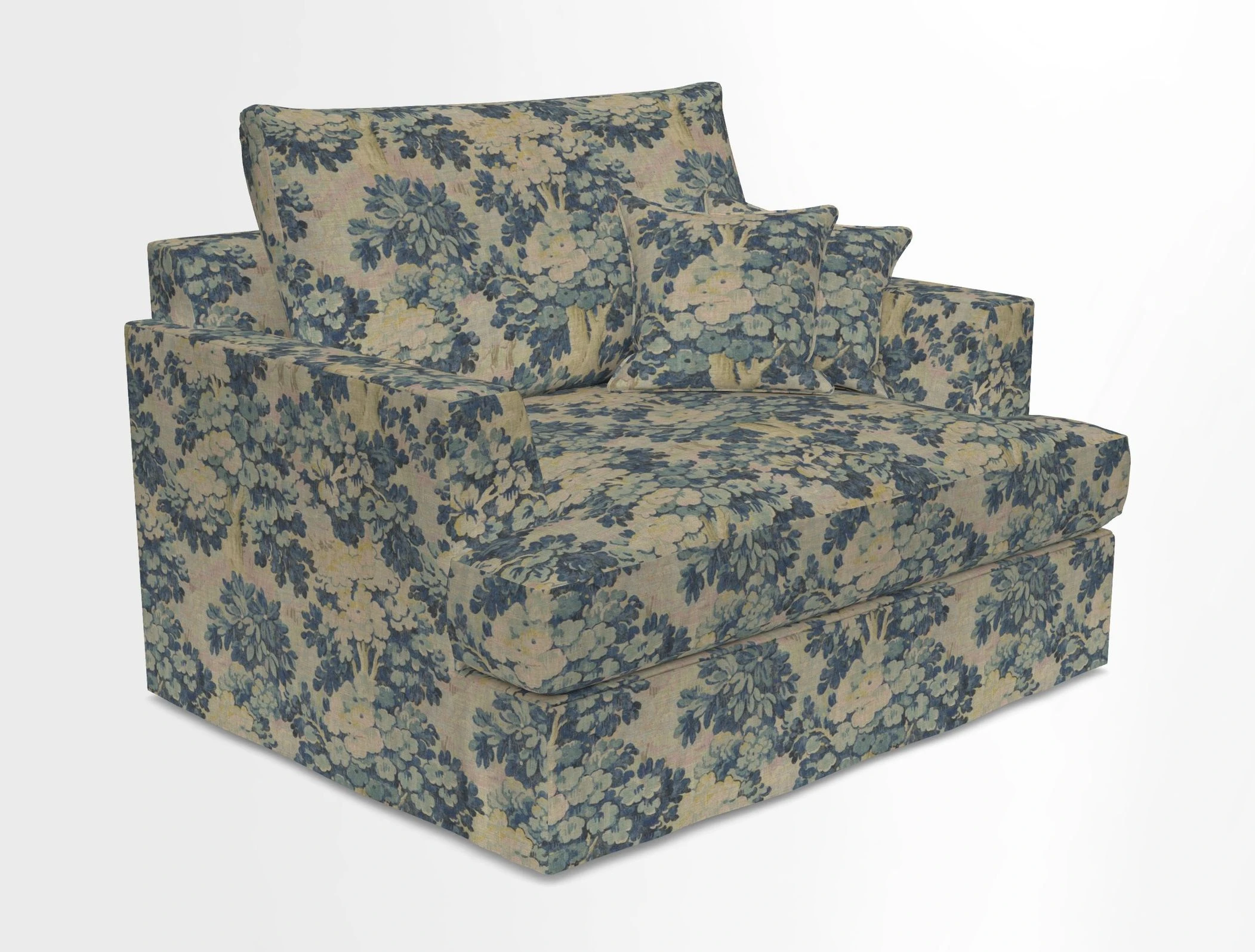 Slingsby Snuggler Fitted Cover Sofa in Two Tone Plain Biscuit.  Loose cover version available