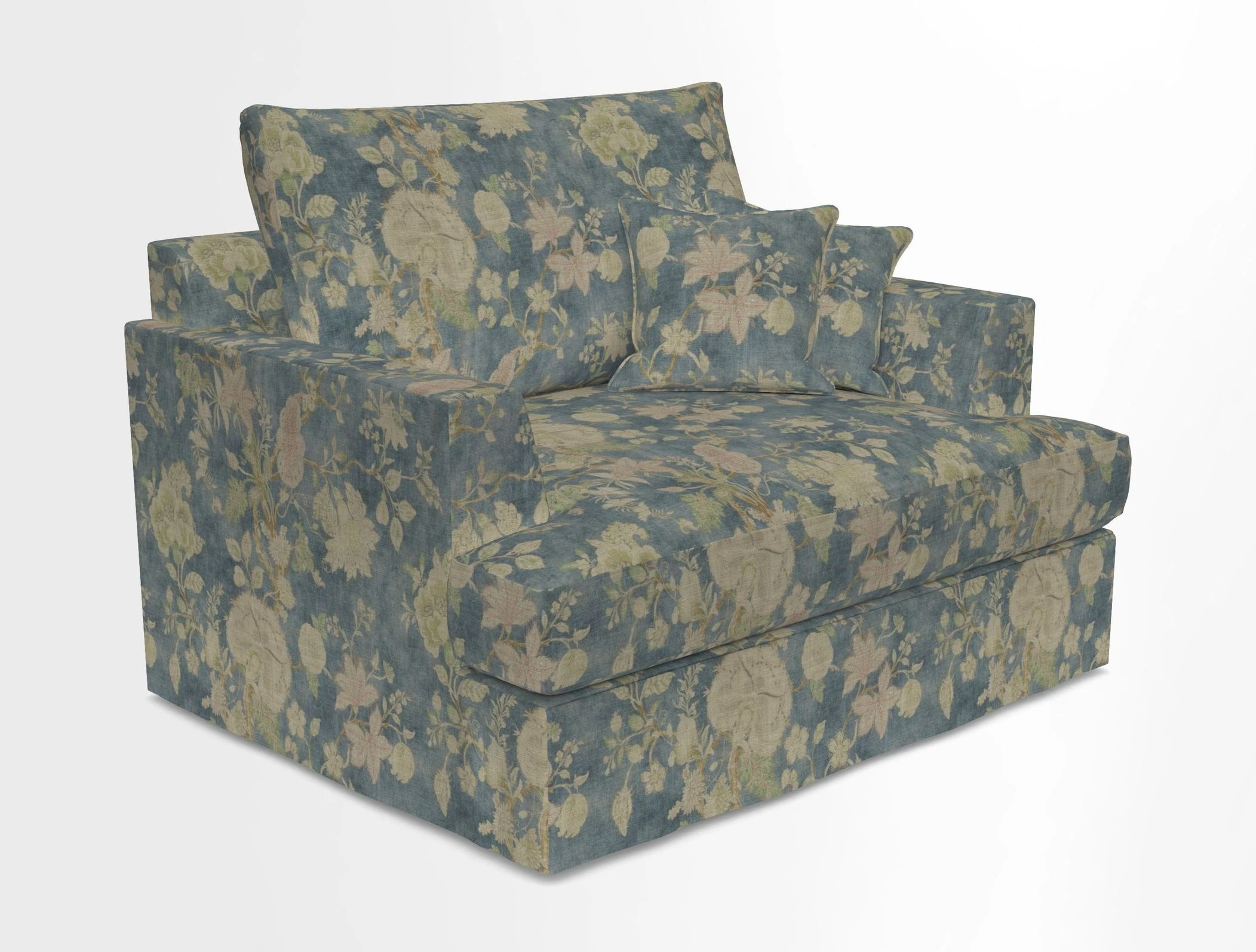 Slingsby Snuggler Fitted Cover Sofa in Two Tone Plain Biscuit.  Loose cover version available