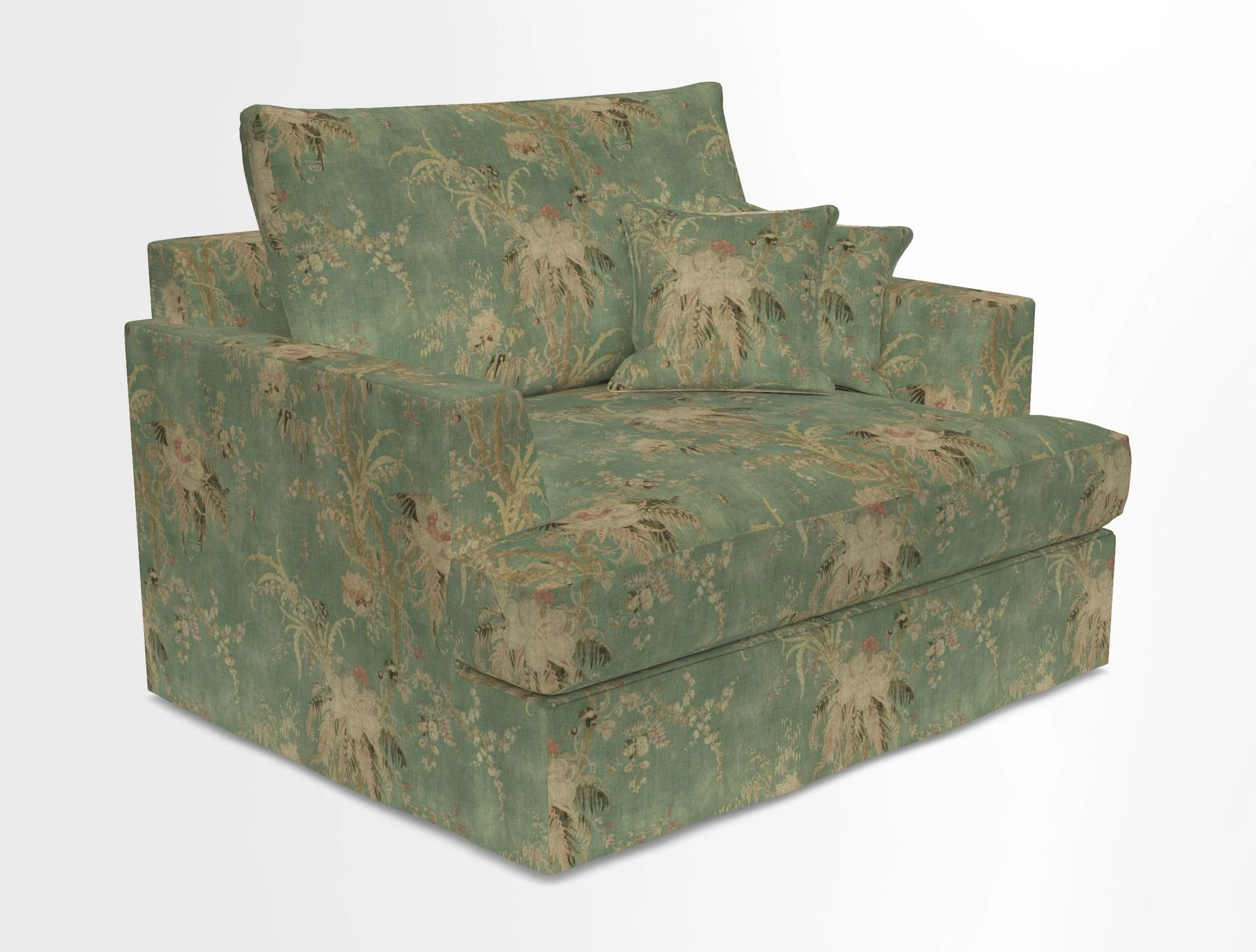 Slingsby Snuggler Fitted Cover Sofa in Two Tone Plain Biscuit.  Loose cover version available