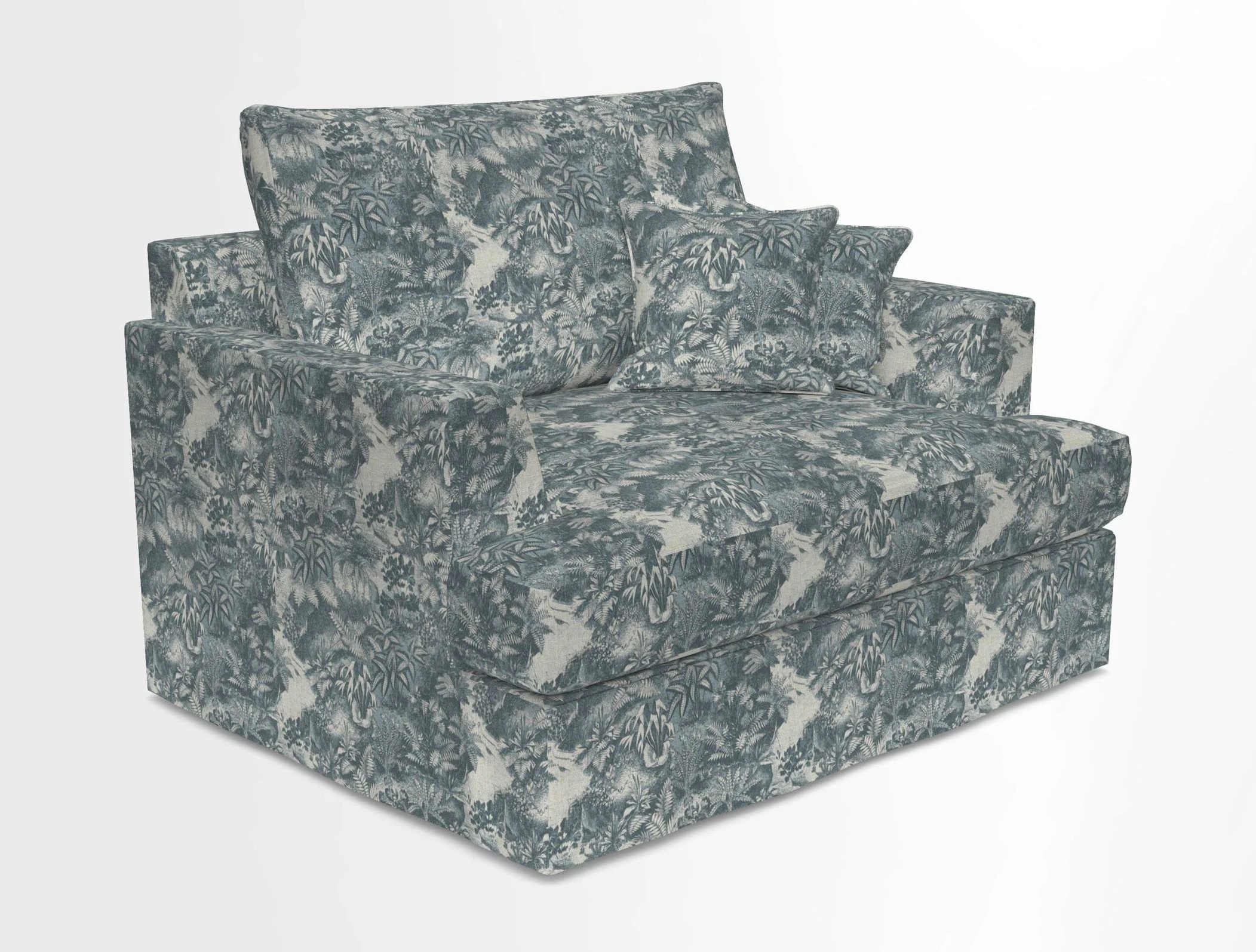 Slingsby Snuggler Fitted Cover Sofa in Two Tone Plain Biscuit.  Loose cover version available