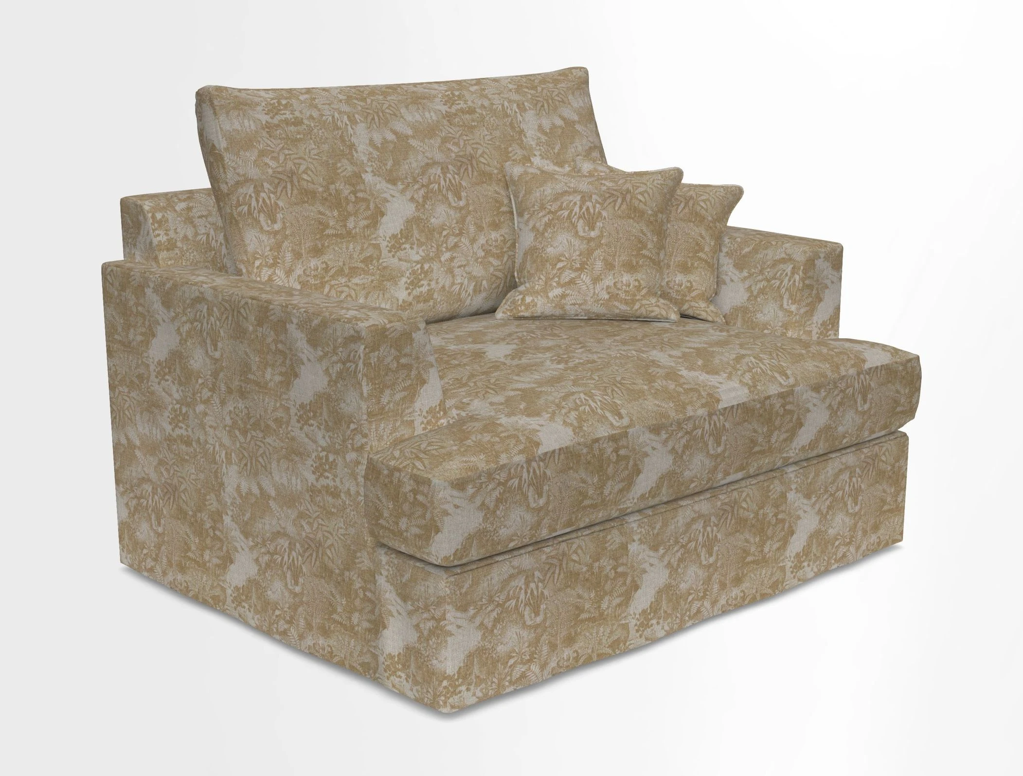 Slingsby Snuggler Fitted Cover Sofa in Two Tone Plain Biscuit.  Loose cover version available
