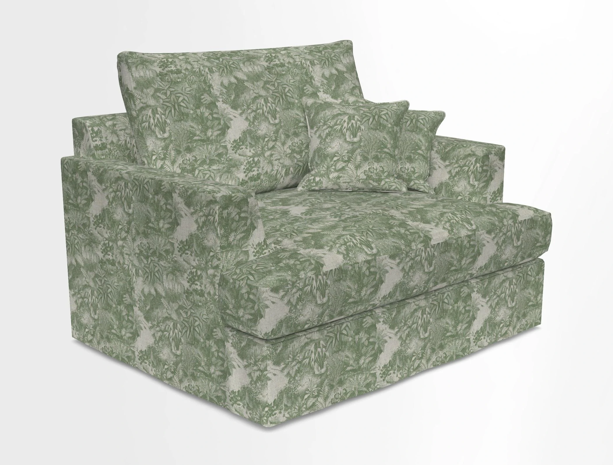 Slingsby Snuggler Fitted Cover Sofa in Two Tone Plain Biscuit.  Loose cover version available