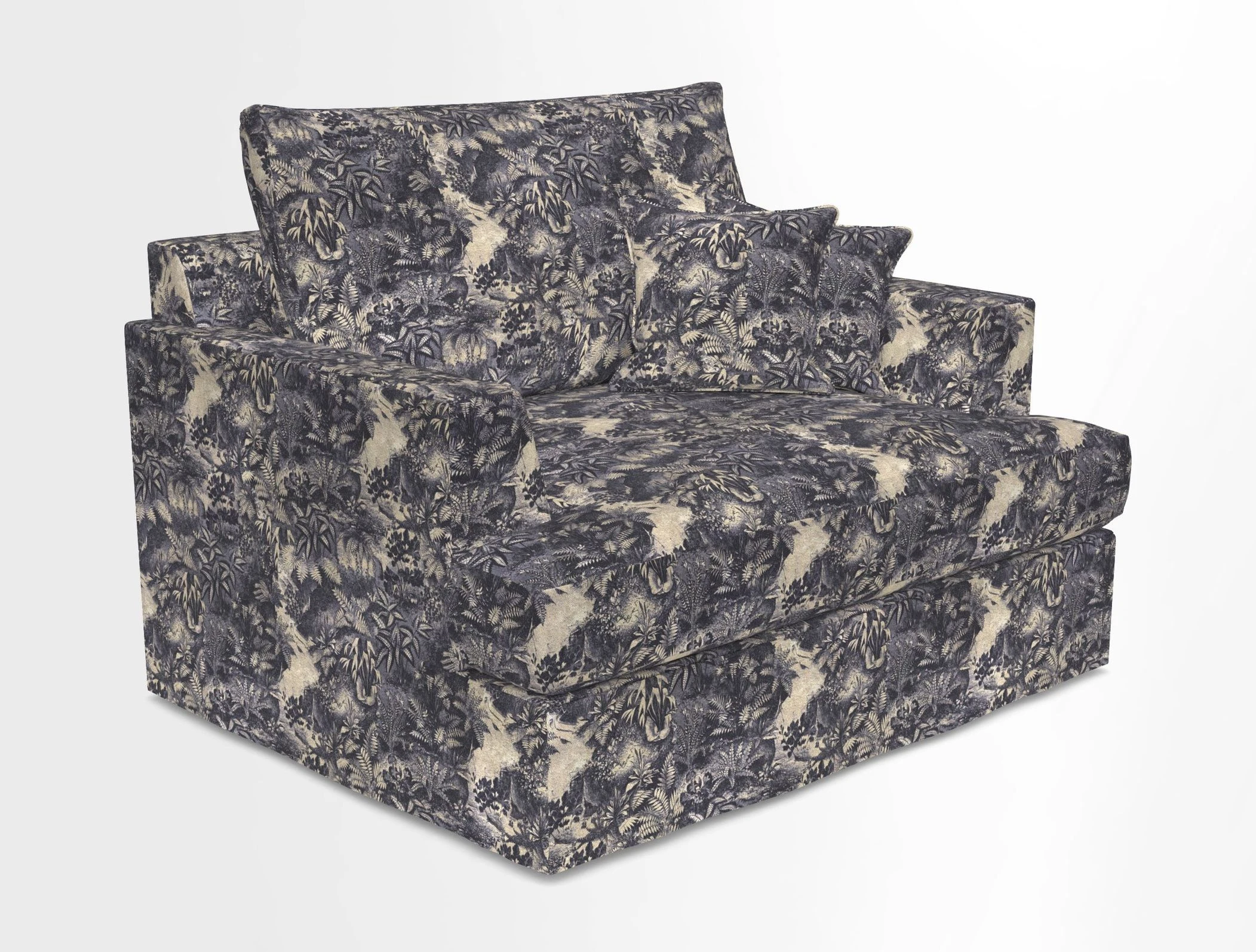 Slingsby Snuggler Fitted Cover Sofa in Two Tone Plain Biscuit.  Loose cover version available