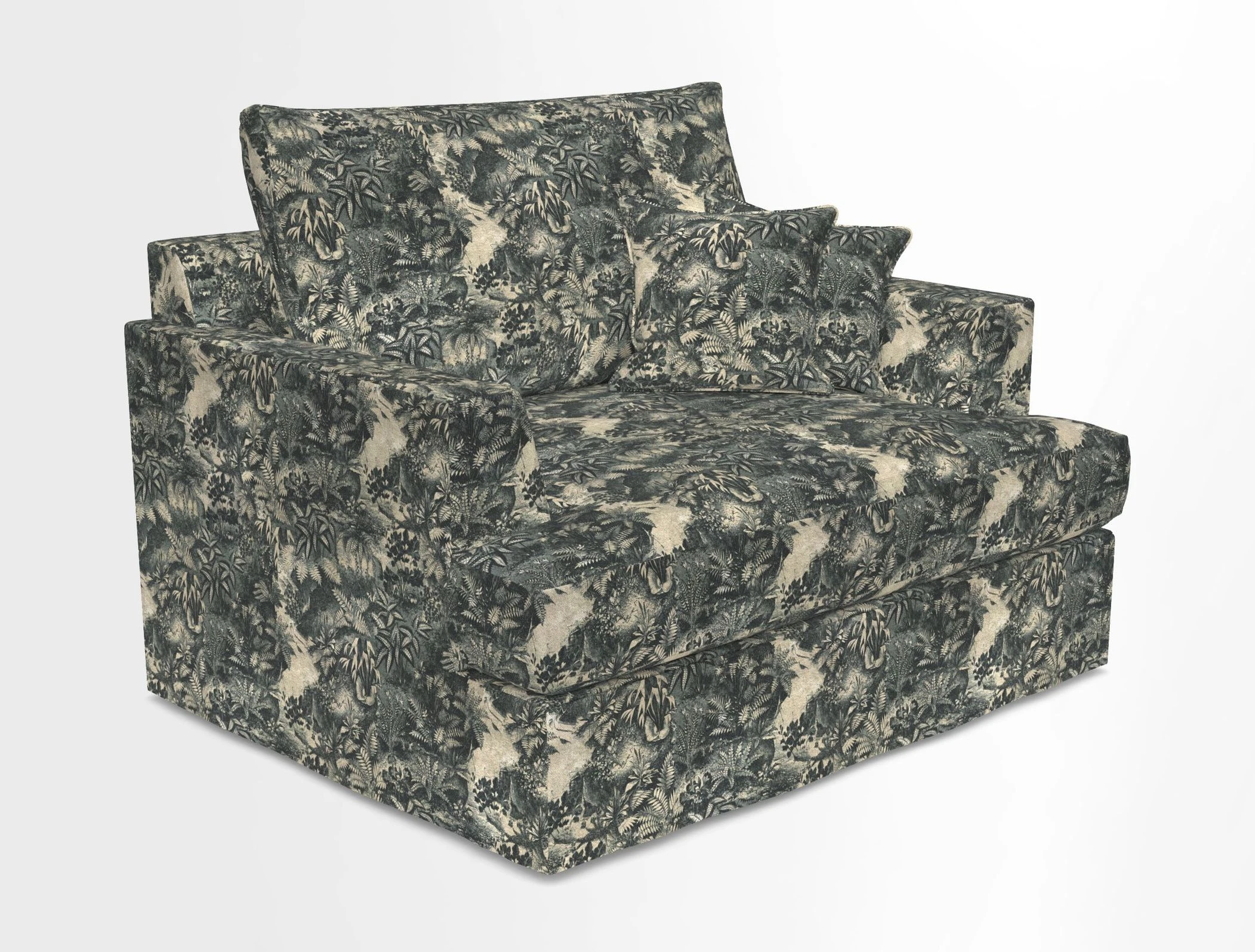Slingsby Snuggler Fitted Cover Sofa in Two Tone Plain Biscuit.  Loose cover version available