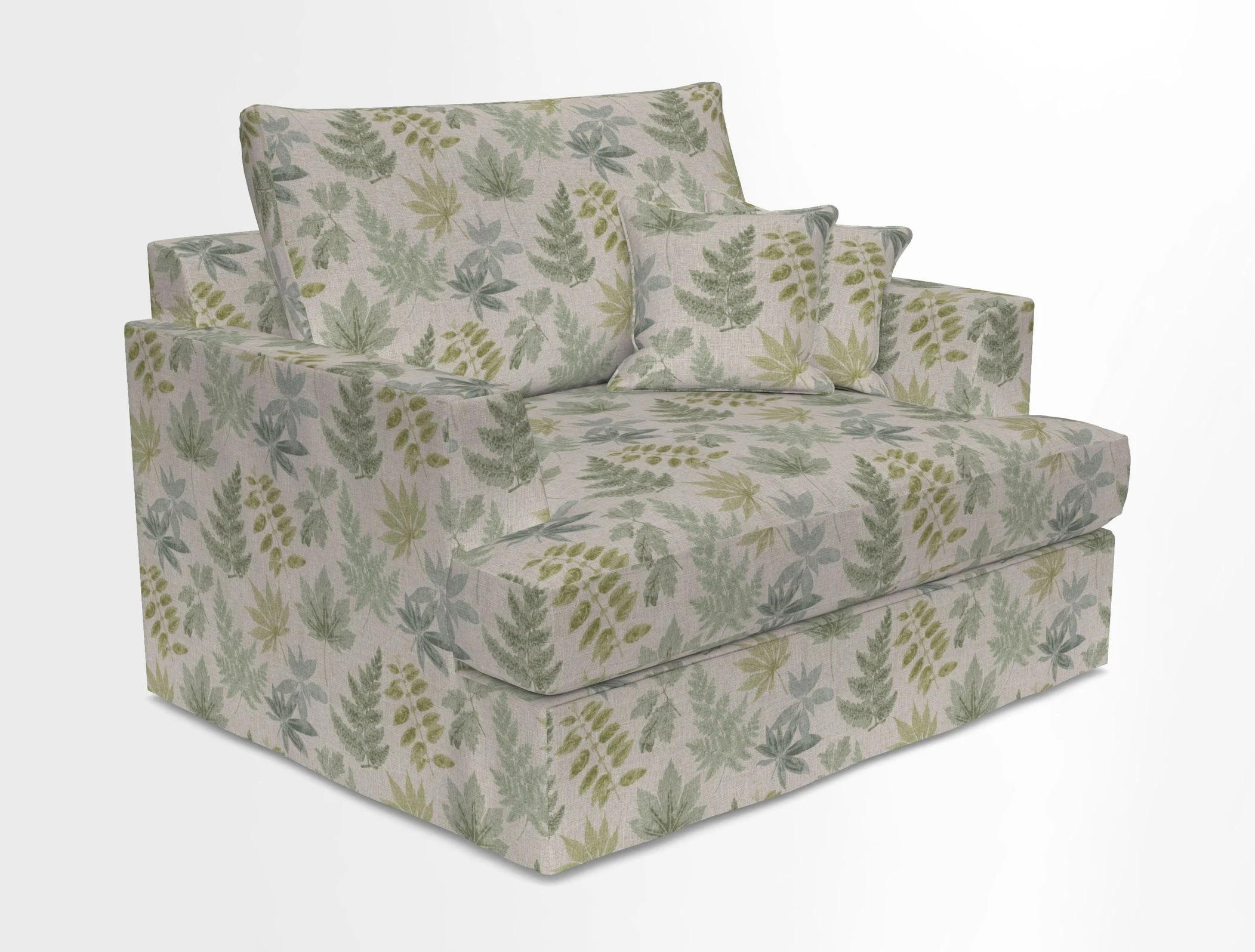 Slingsby Snuggler Fitted Cover Sofa in Two Tone Plain Biscuit.  Loose cover version available