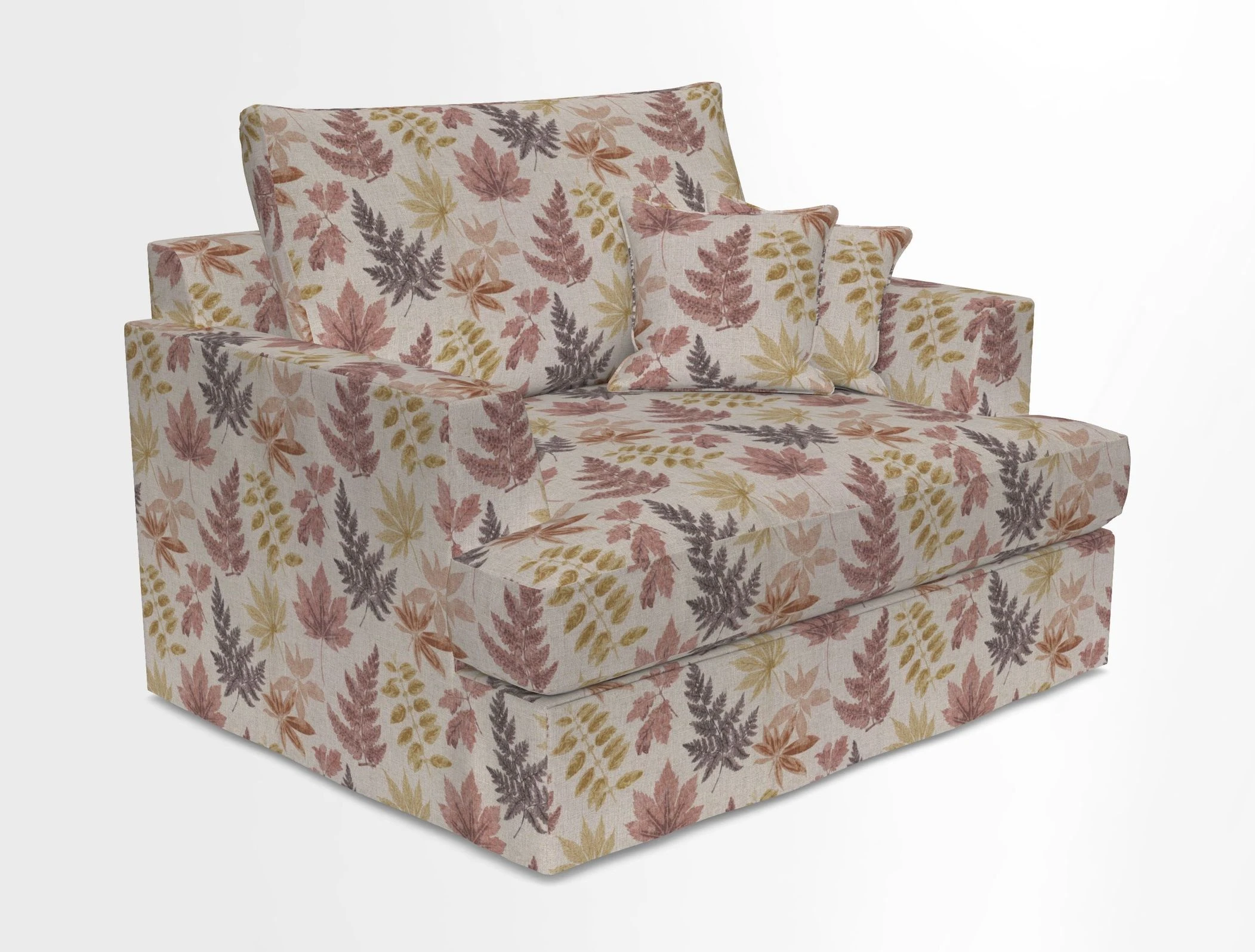 Slingsby Snuggler Fitted Cover Sofa in Two Tone Plain Biscuit.  Loose cover version available