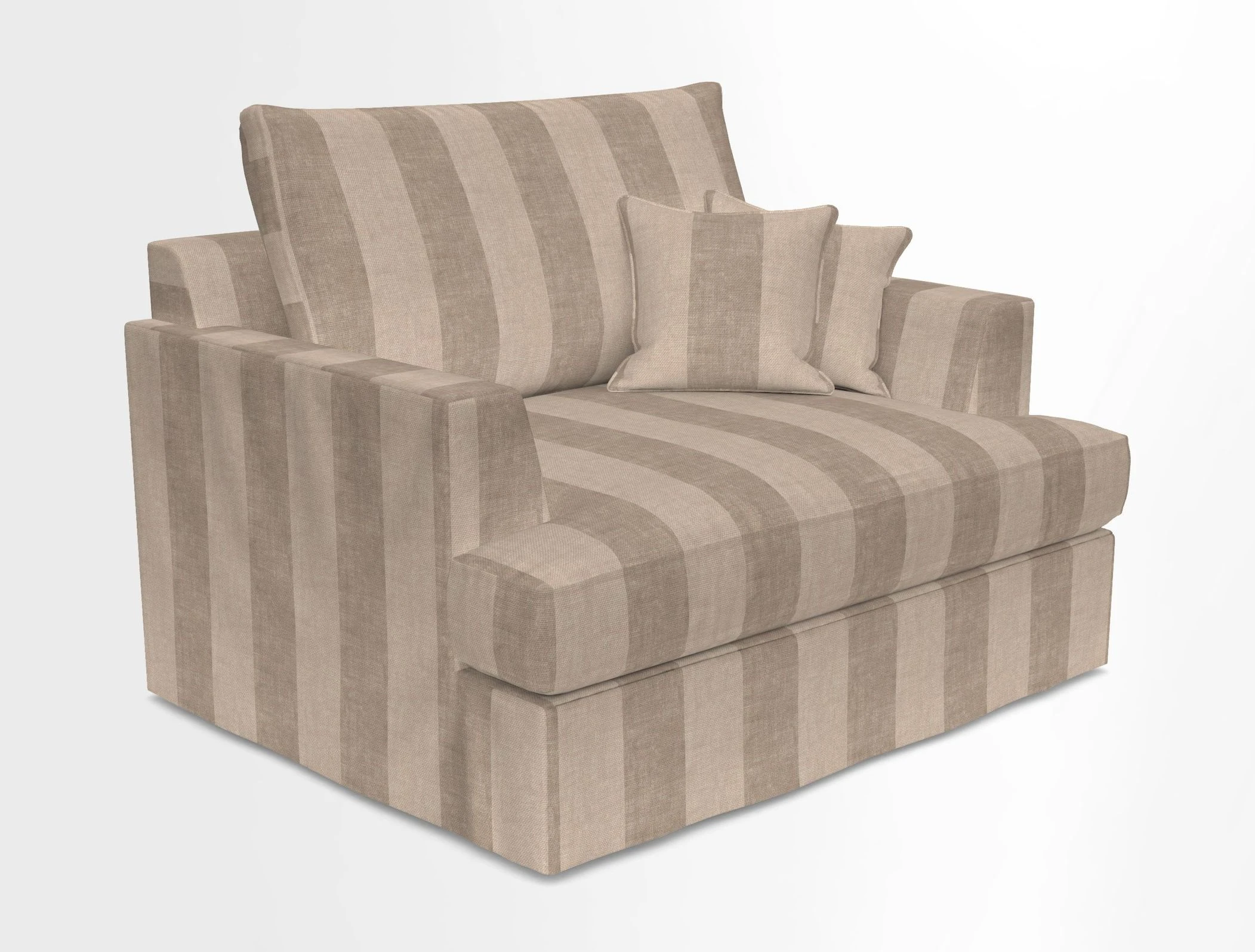 Slingsby Snuggler Fitted Cover Sofa in Two Tone Plain Biscuit.  Loose cover version available