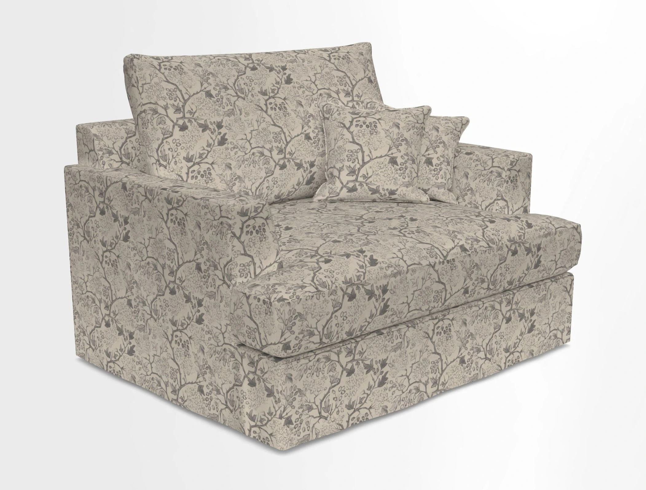 Slingsby Snuggler Fitted Cover Sofa in Two Tone Plain Biscuit.  Loose cover version available