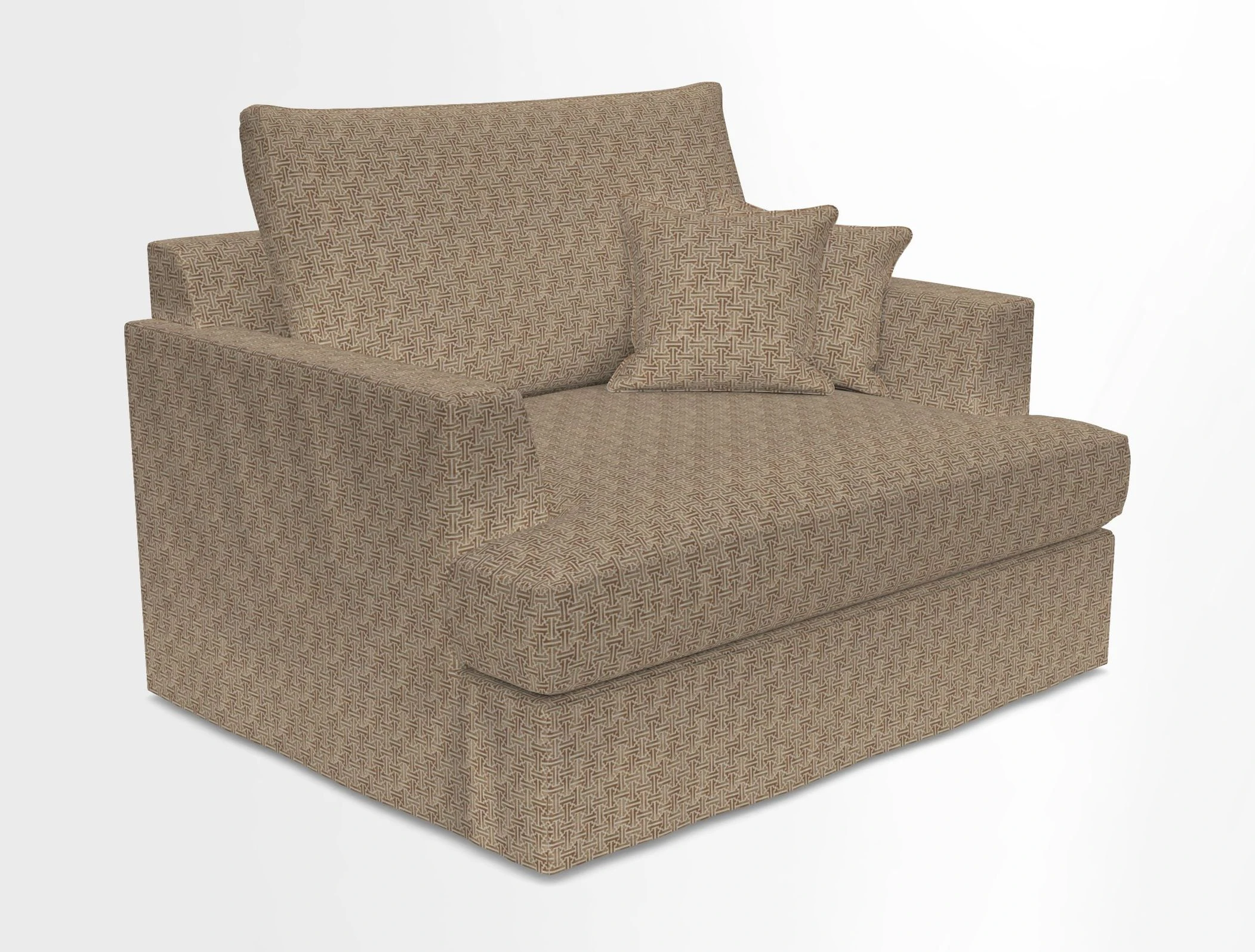 Slingsby Snuggler Fitted Cover Sofa in Two Tone Plain Biscuit.  Loose cover version available