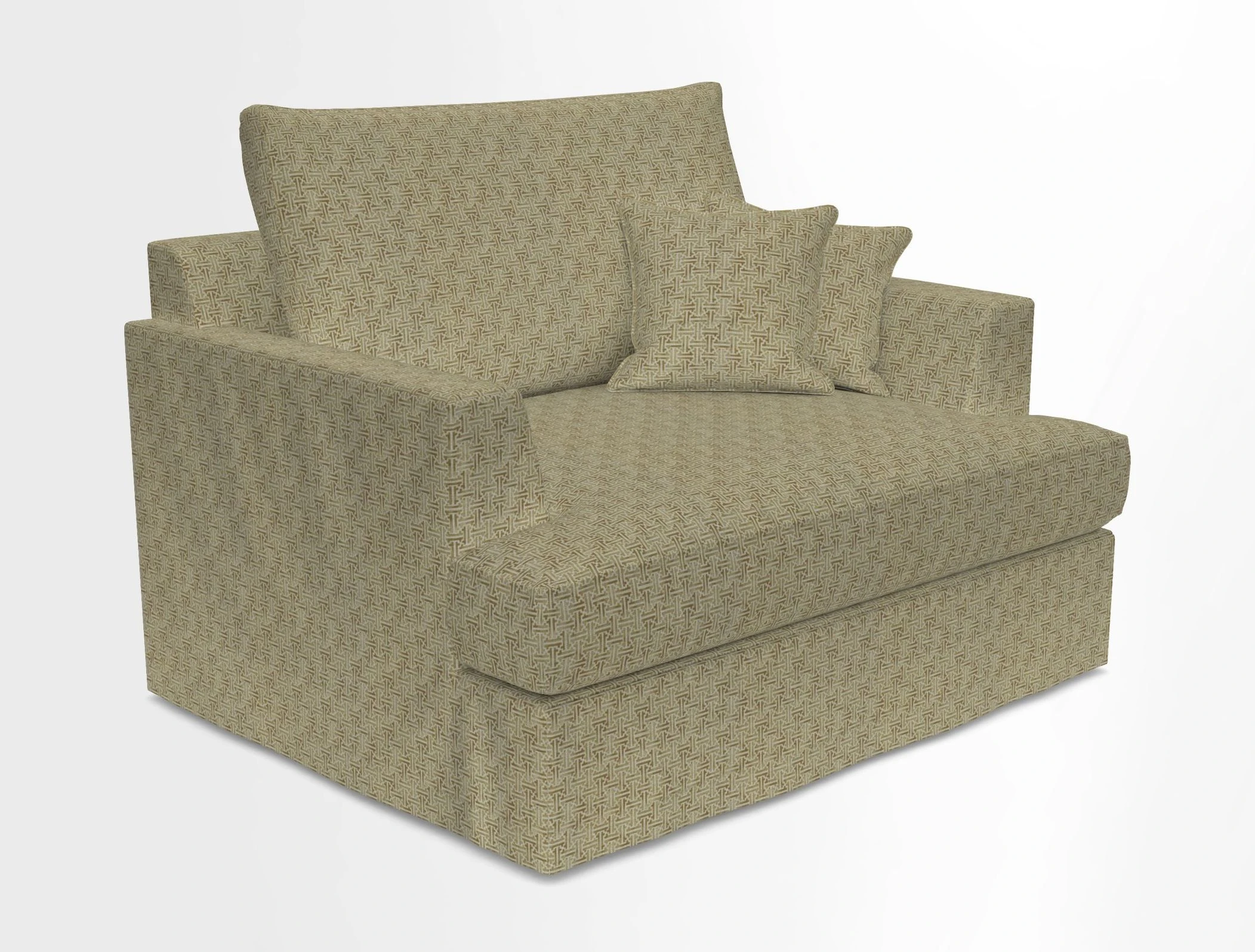Slingsby Snuggler Fitted Cover Sofa in Two Tone Plain Biscuit.  Loose cover version available