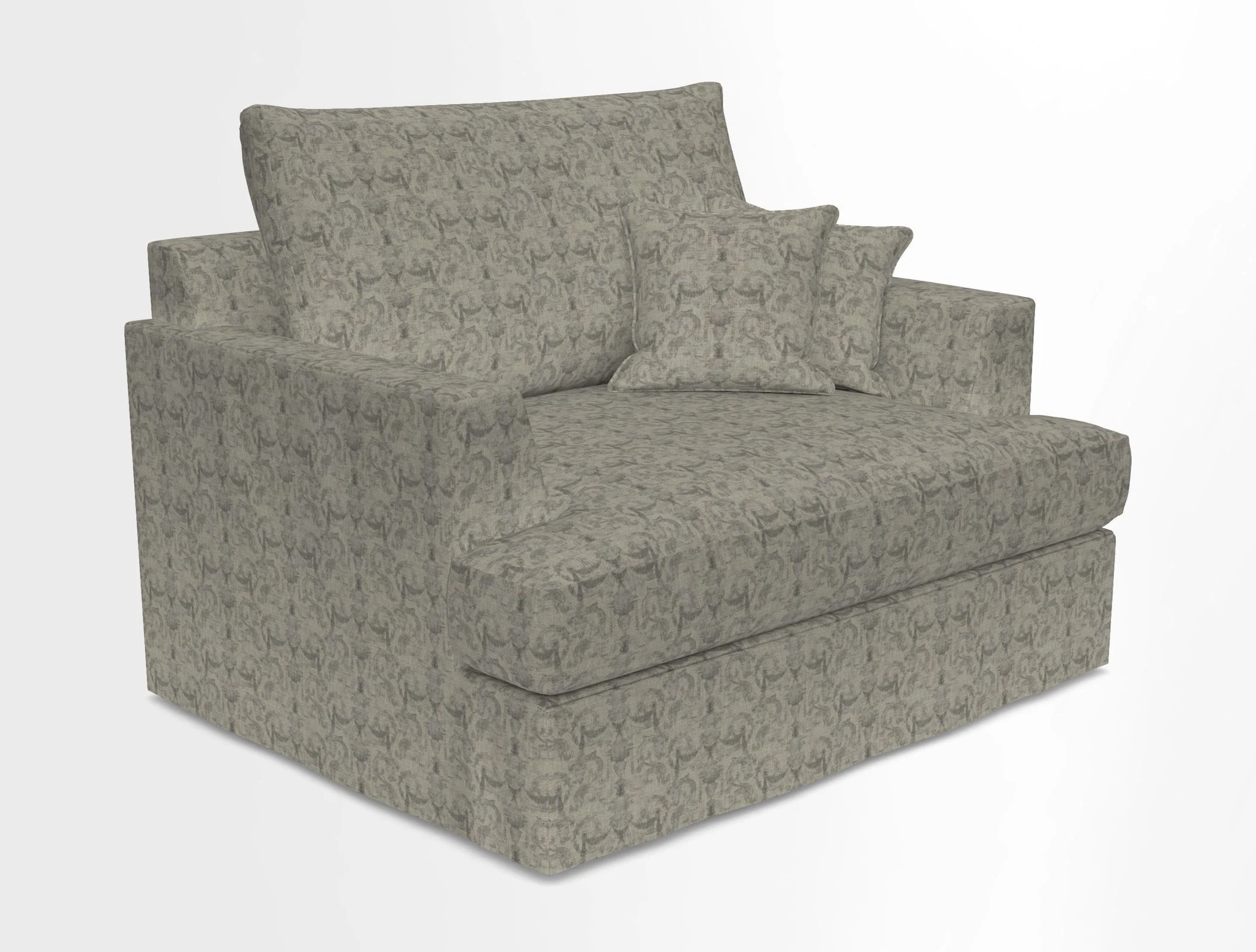 Slingsby Snuggler Fitted Cover Sofa in Two Tone Plain Biscuit.  Loose cover version available
