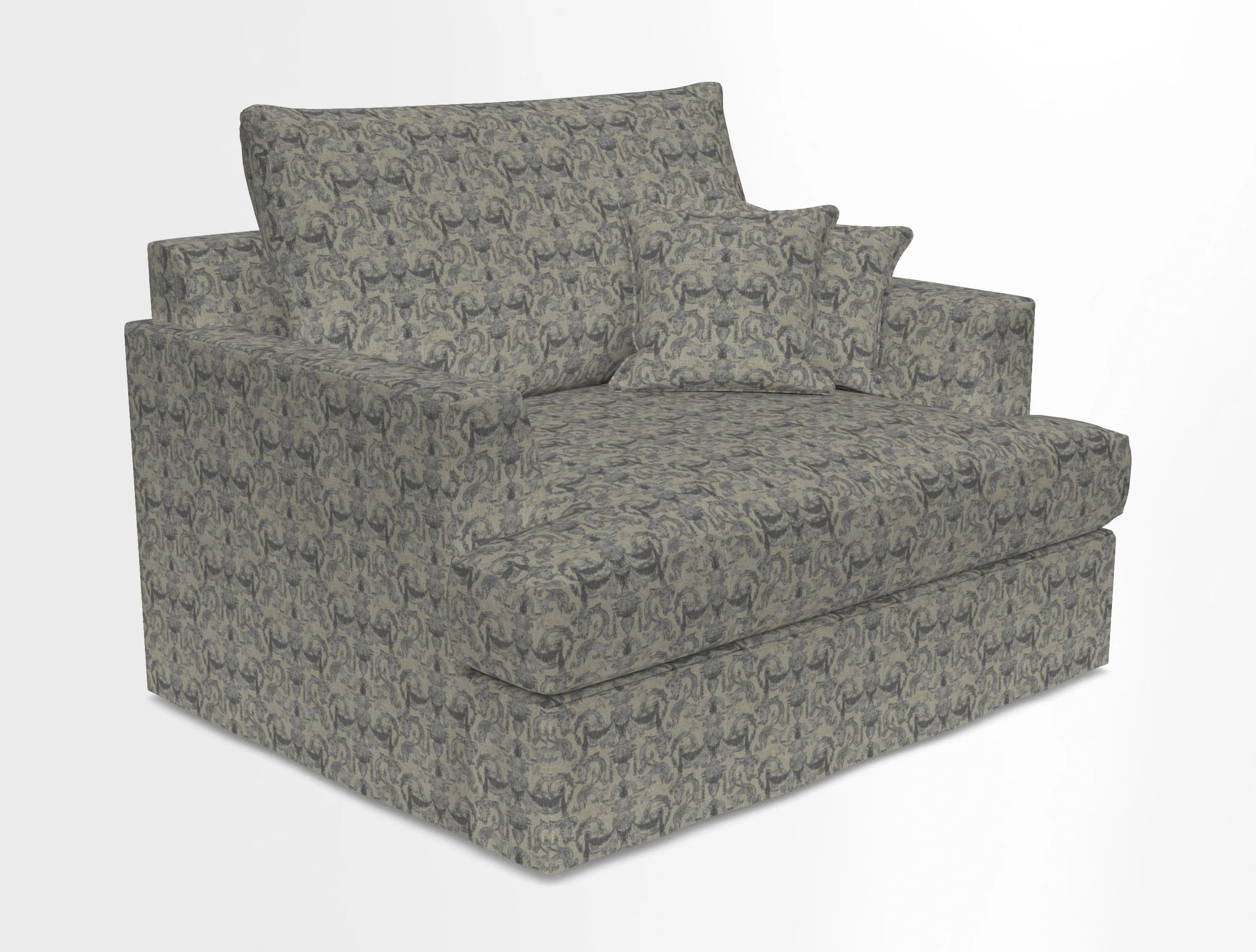 Slingsby Snuggler Fitted Cover Sofa in Two Tone Plain Biscuit.  Loose cover version available