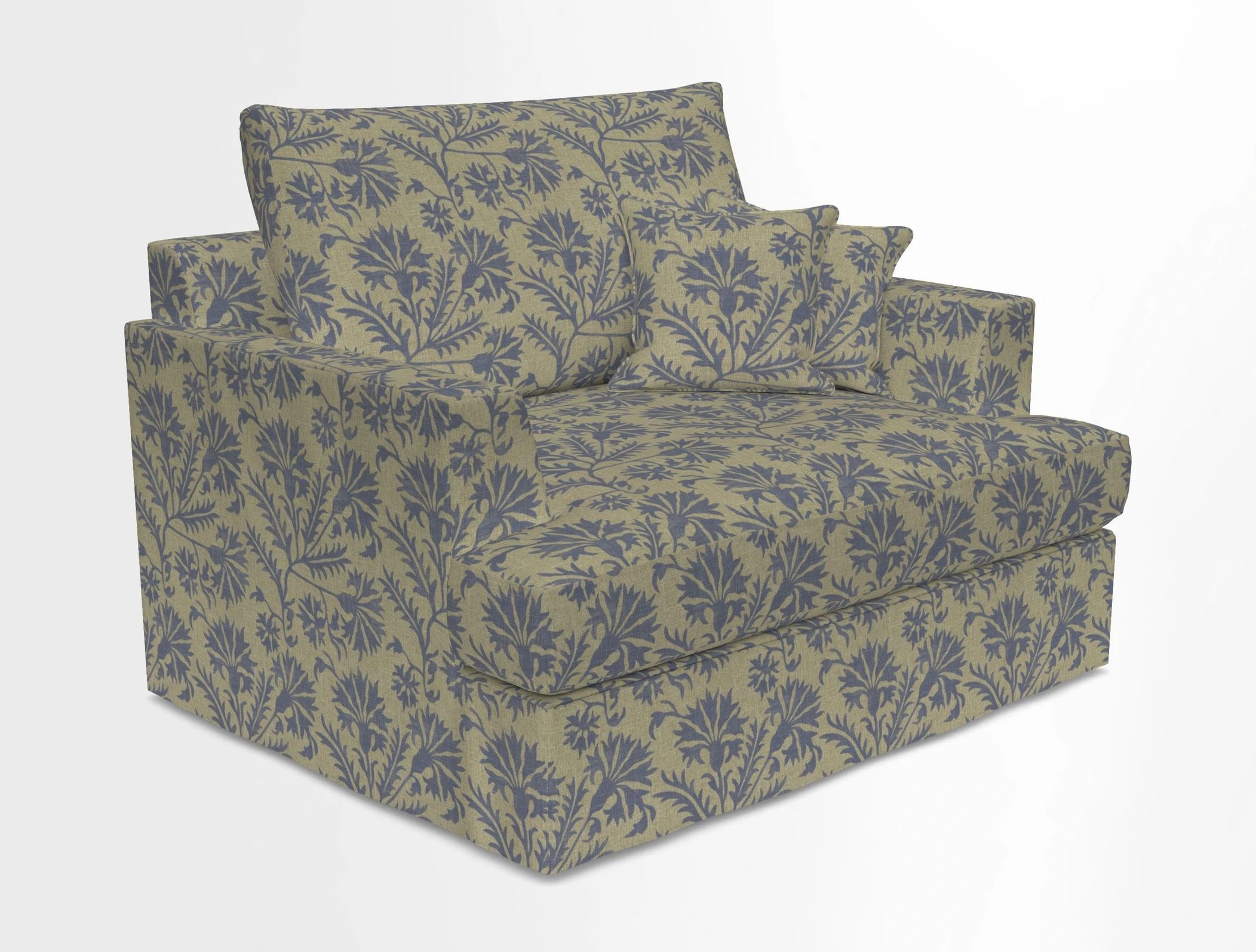 Slingsby Snuggler Fitted Cover Sofa in Two Tone Plain Biscuit.  Loose cover version available