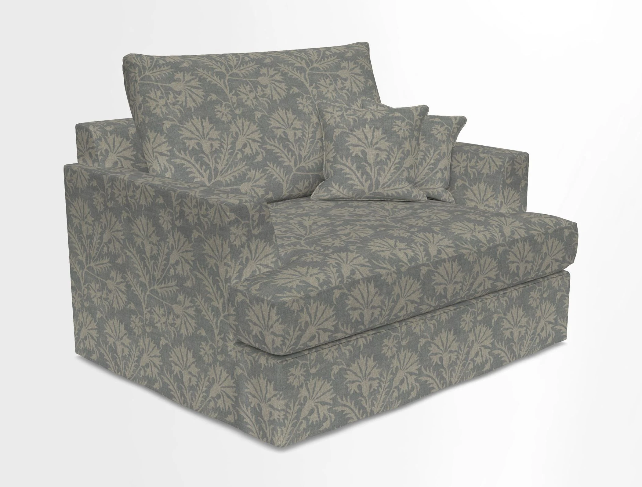 Slingsby Snuggler Fitted Cover Sofa in Two Tone Plain Biscuit.  Loose cover version available