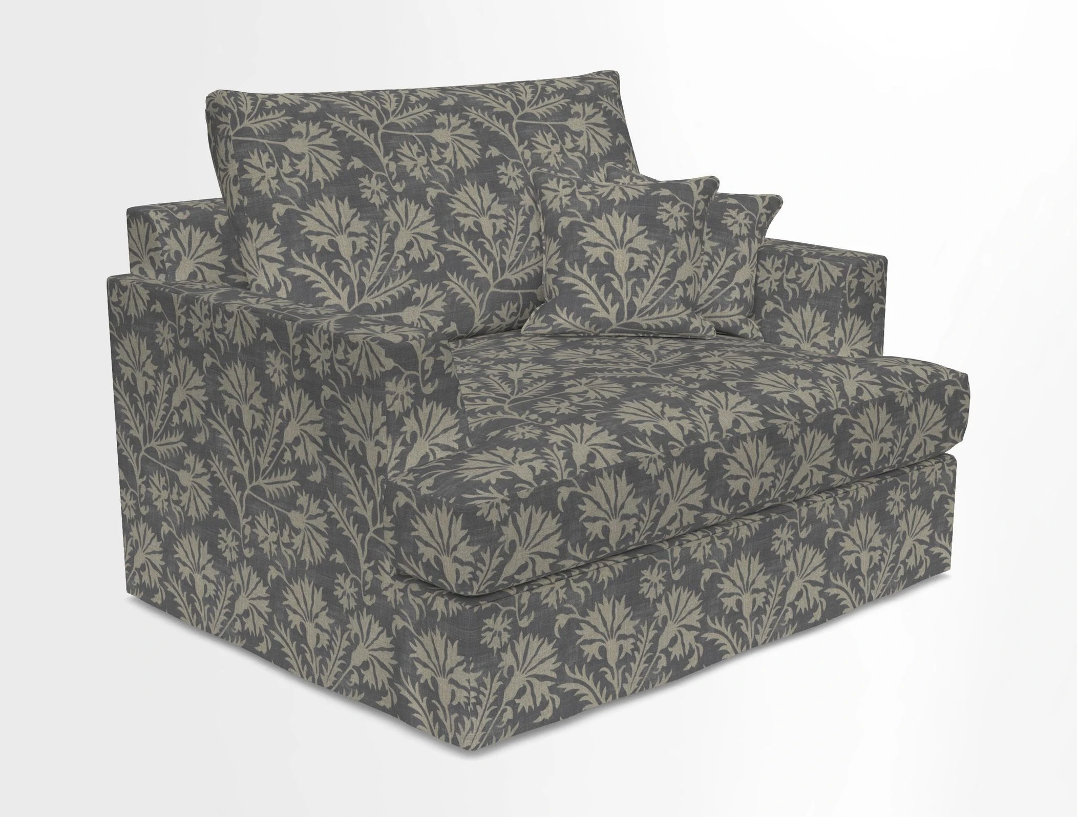 Slingsby Snuggler Fitted Cover Sofa in Two Tone Plain Biscuit.  Loose cover version available