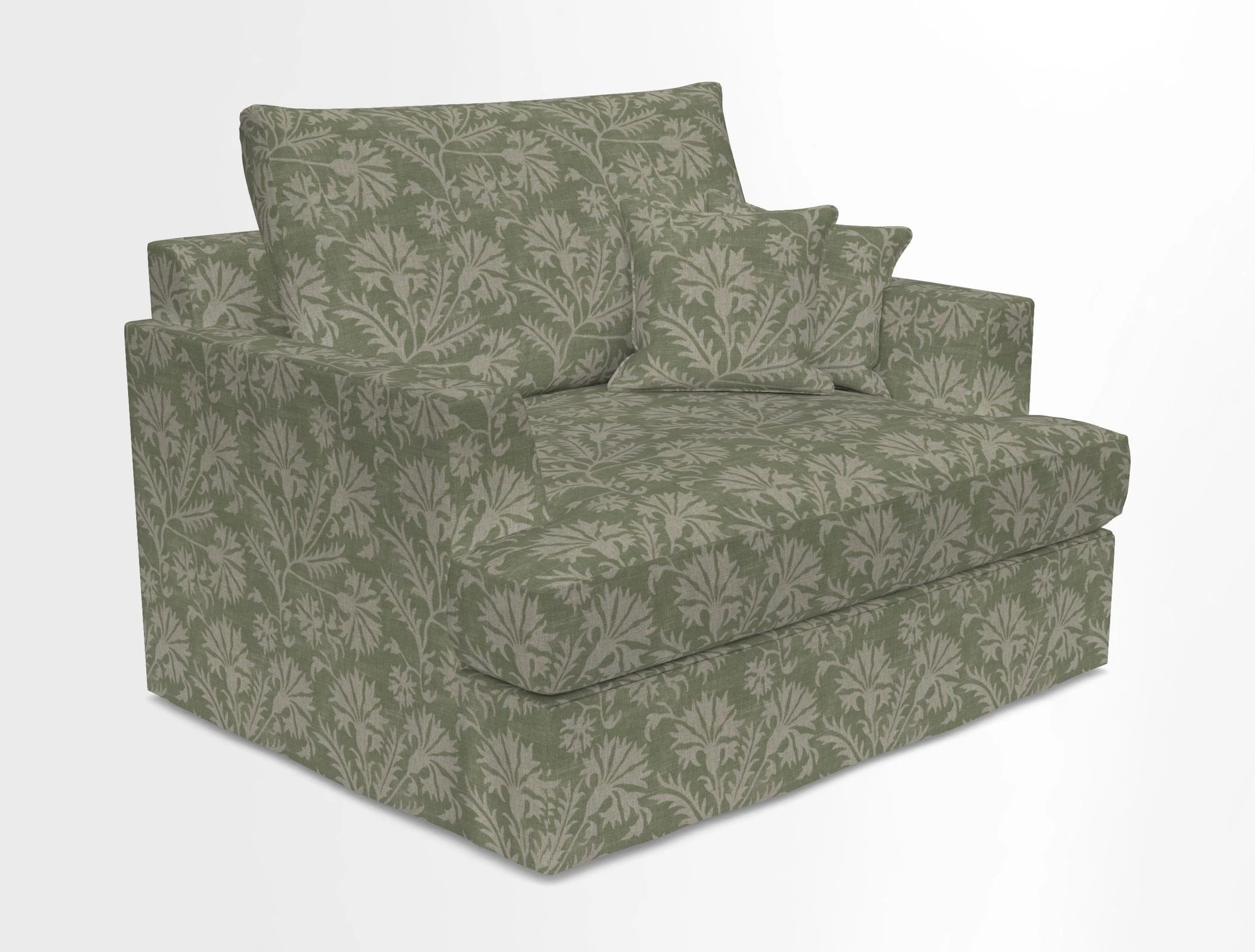 Slingsby Snuggler Fitted Cover Sofa in Two Tone Plain Biscuit.  Loose cover version available