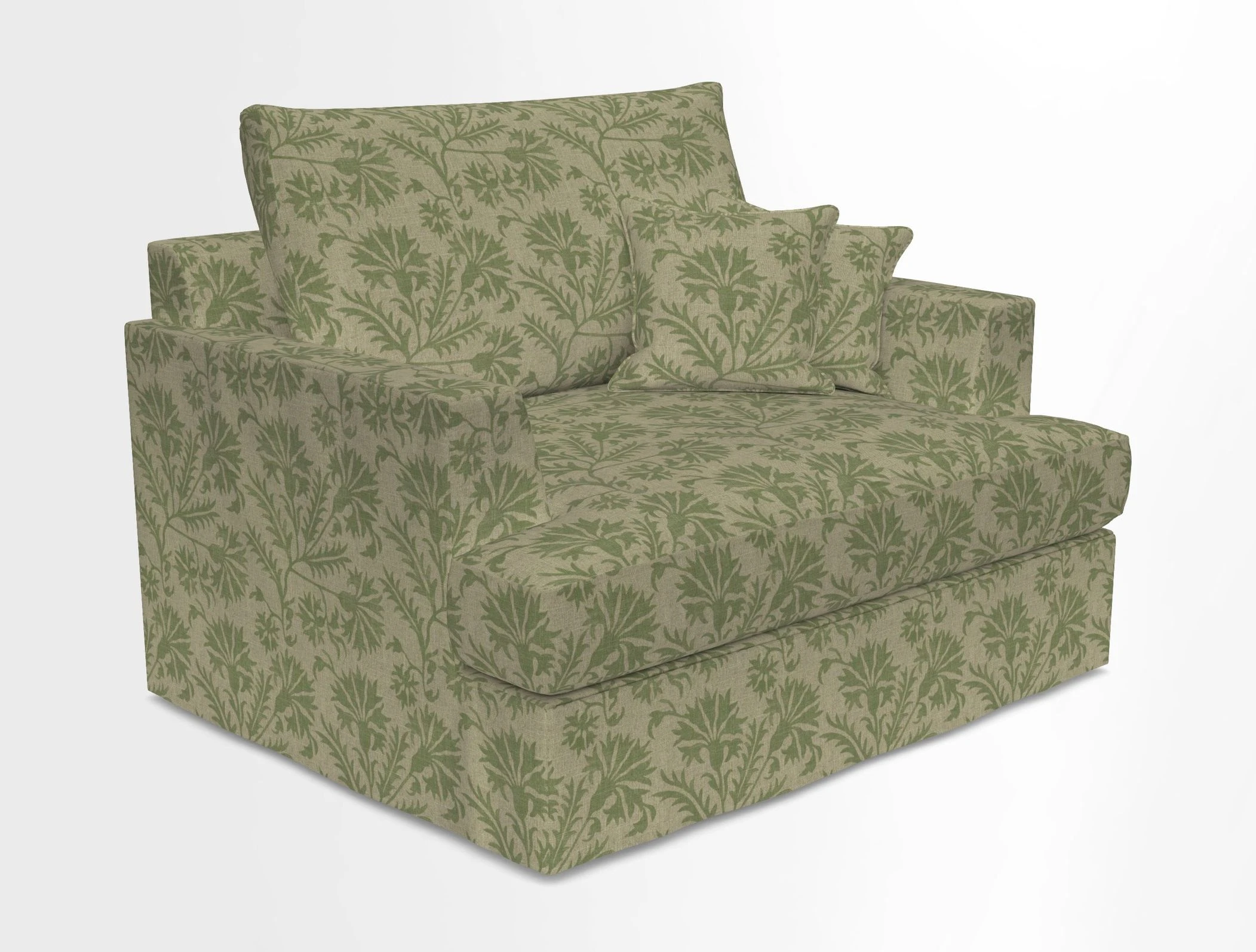 Slingsby Snuggler Fitted Cover Sofa in Two Tone Plain Biscuit.  Loose cover version available