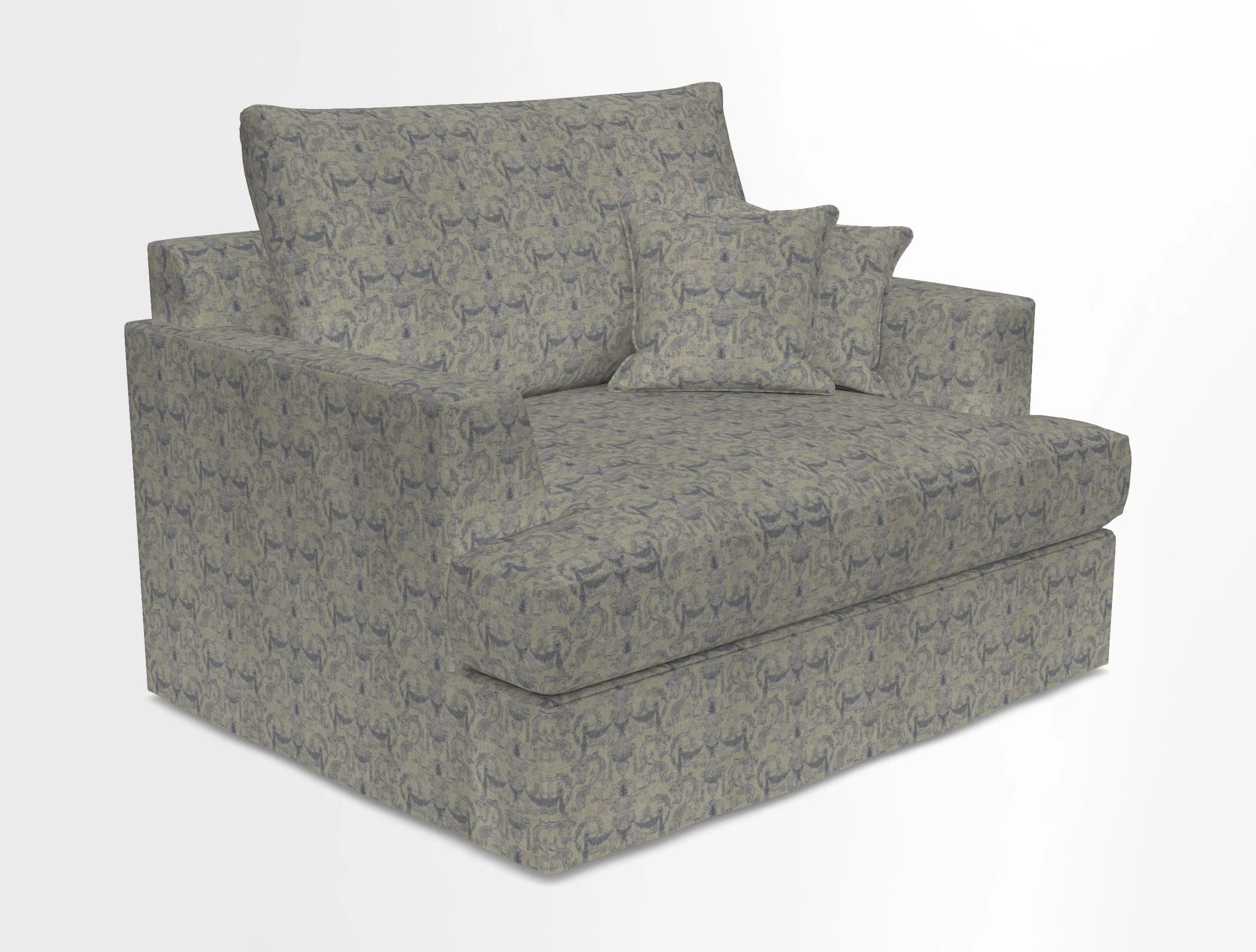 Slingsby Snuggler Fitted Cover Sofa in Two Tone Plain Biscuit.  Loose cover version available