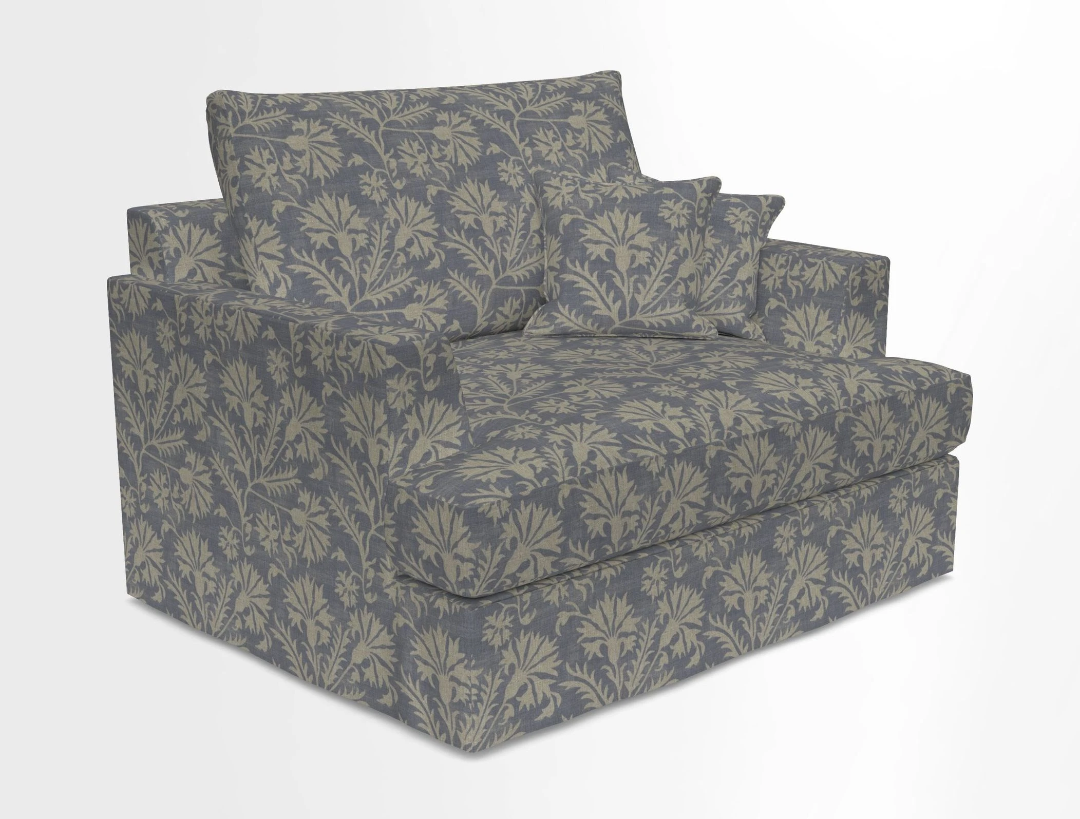 Slingsby Snuggler Fitted Cover Sofa in Two Tone Plain Biscuit.  Loose cover version available