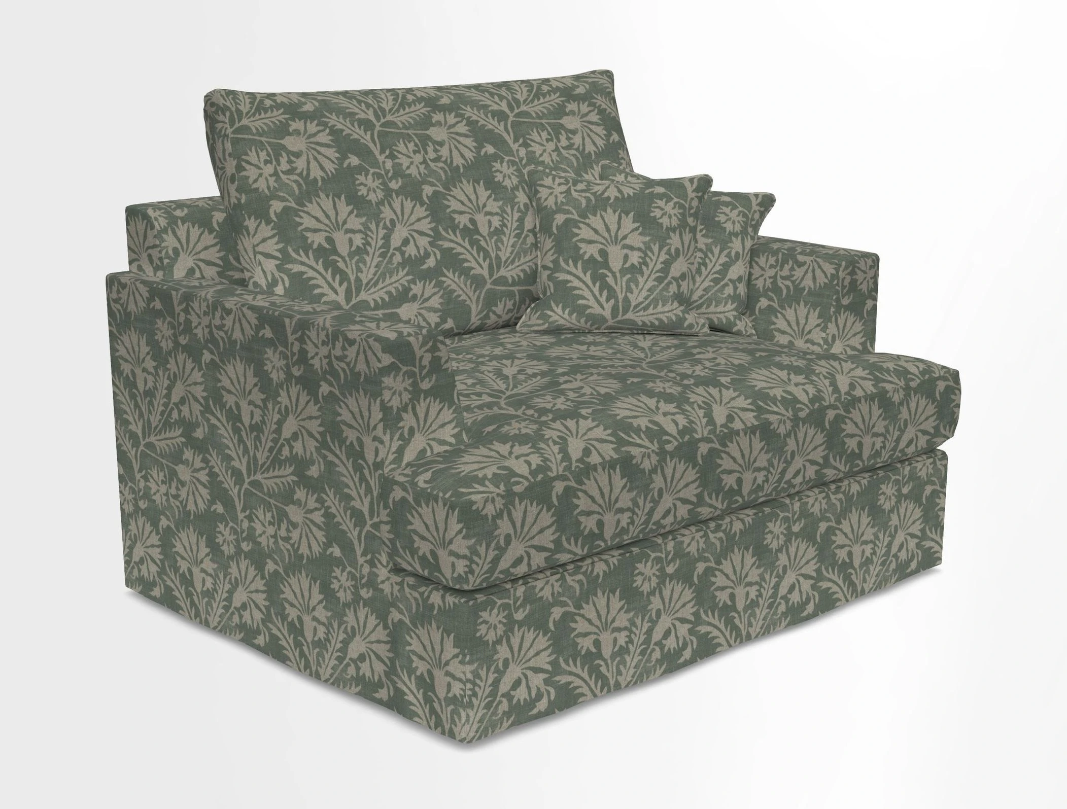 Slingsby Snuggler Fitted Cover Sofa in Two Tone Plain Biscuit.  Loose cover version available
