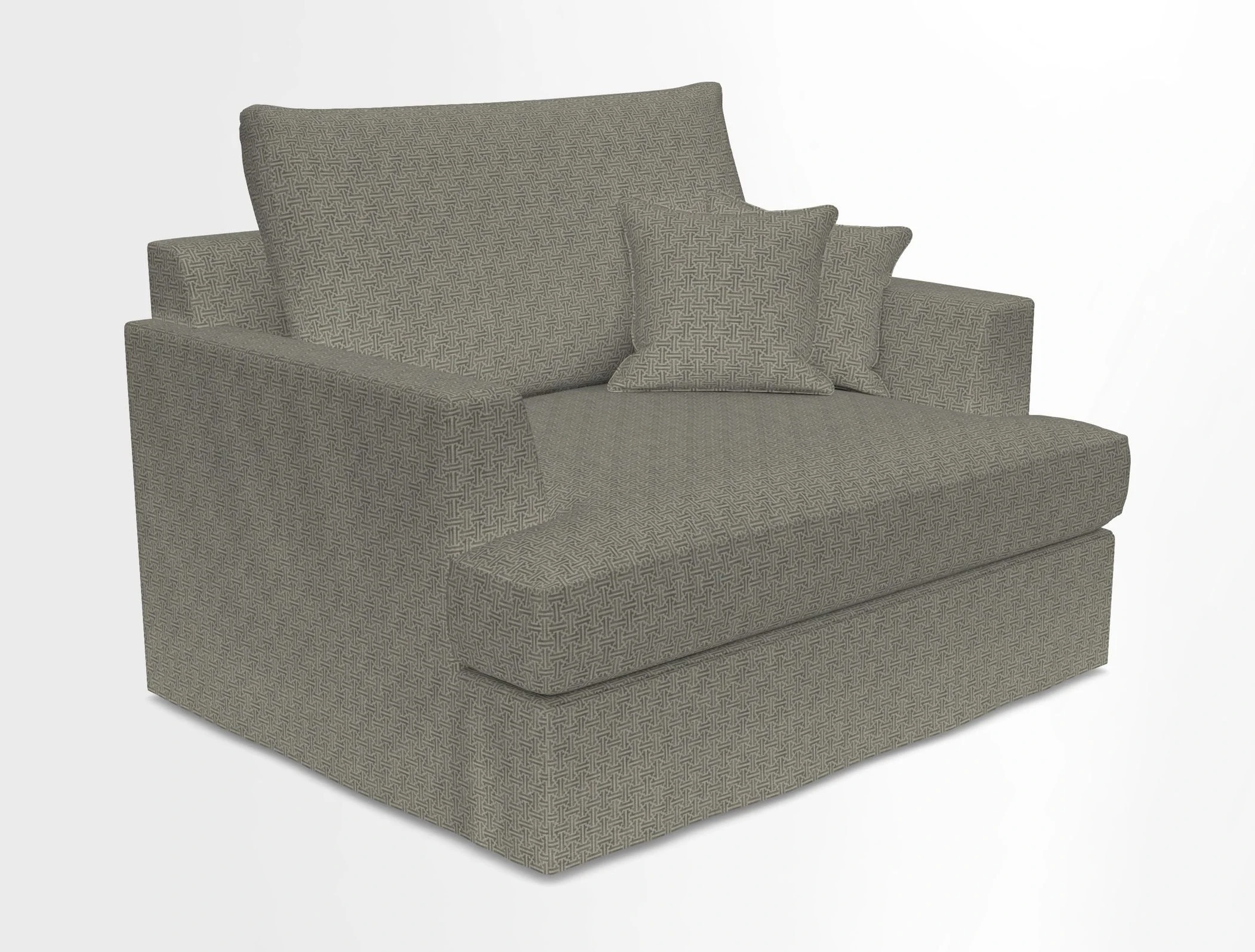 Slingsby Snuggler Fitted Cover Sofa in Two Tone Plain Biscuit.  Loose cover version available