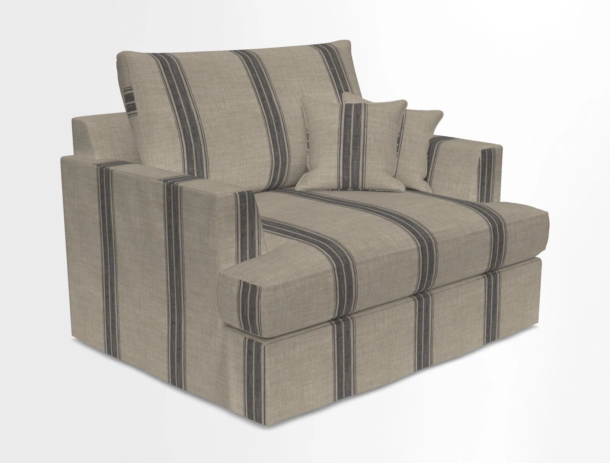 Slingsby Snuggler Fitted Cover Sofa in Two Tone Plain Biscuit.  Loose cover version available