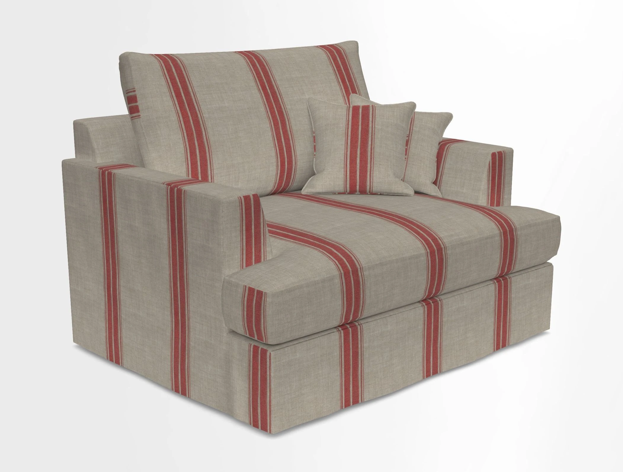 Slingsby Snuggler Fitted Cover Sofa in Two Tone Plain Biscuit.  Loose cover version available
