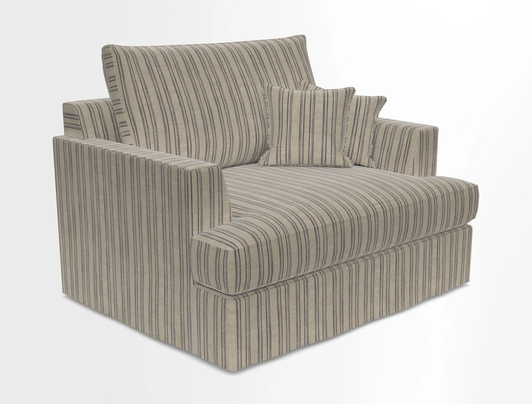 Slingsby Snuggler Fitted Cover Sofa in Two Tone Plain Biscuit.  Loose cover version available