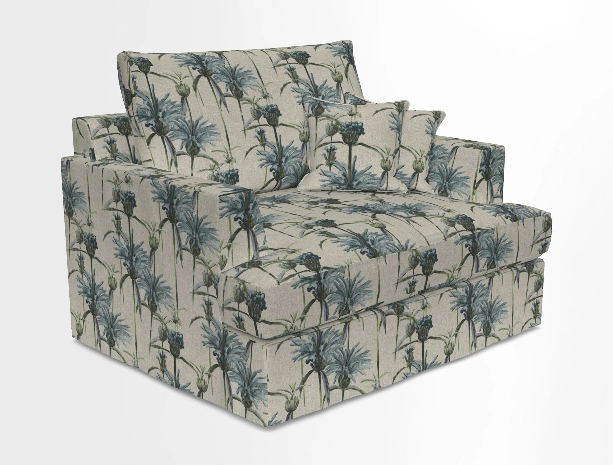 Slingsby Snuggler Fitted Cover Sofa in Two Tone Plain Biscuit.  Loose cover version available