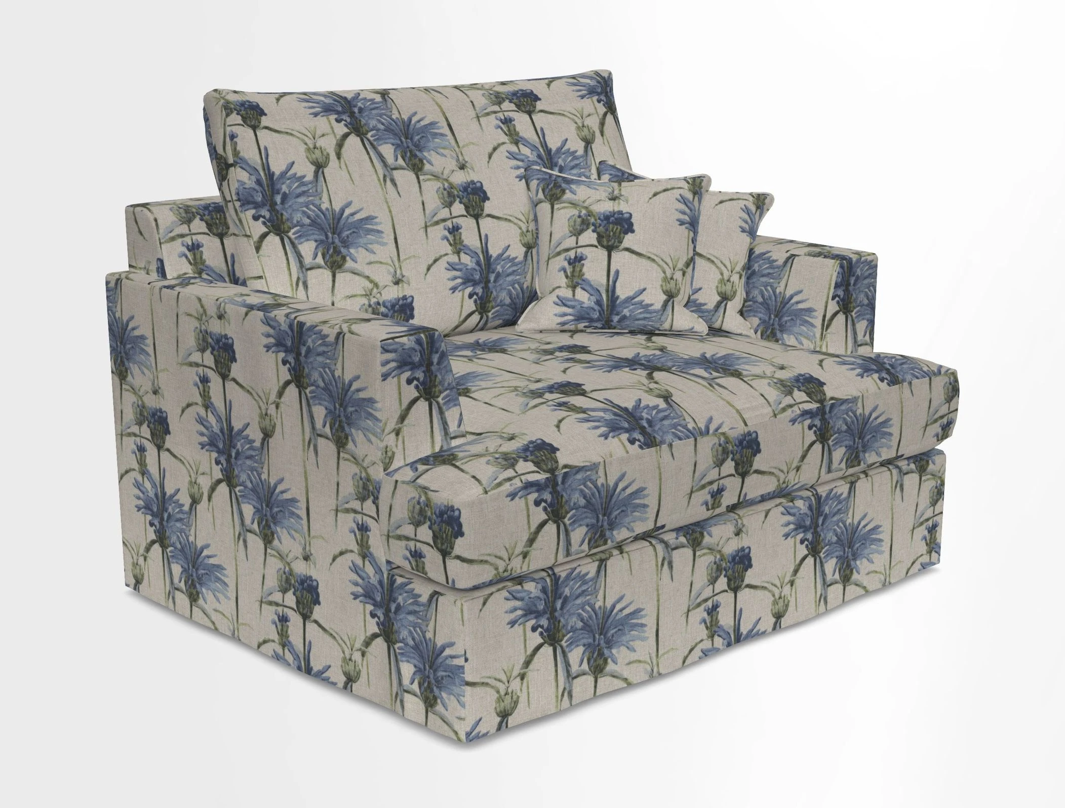Slingsby Snuggler Fitted Cover Sofa in Two Tone Plain Biscuit.  Loose cover version available