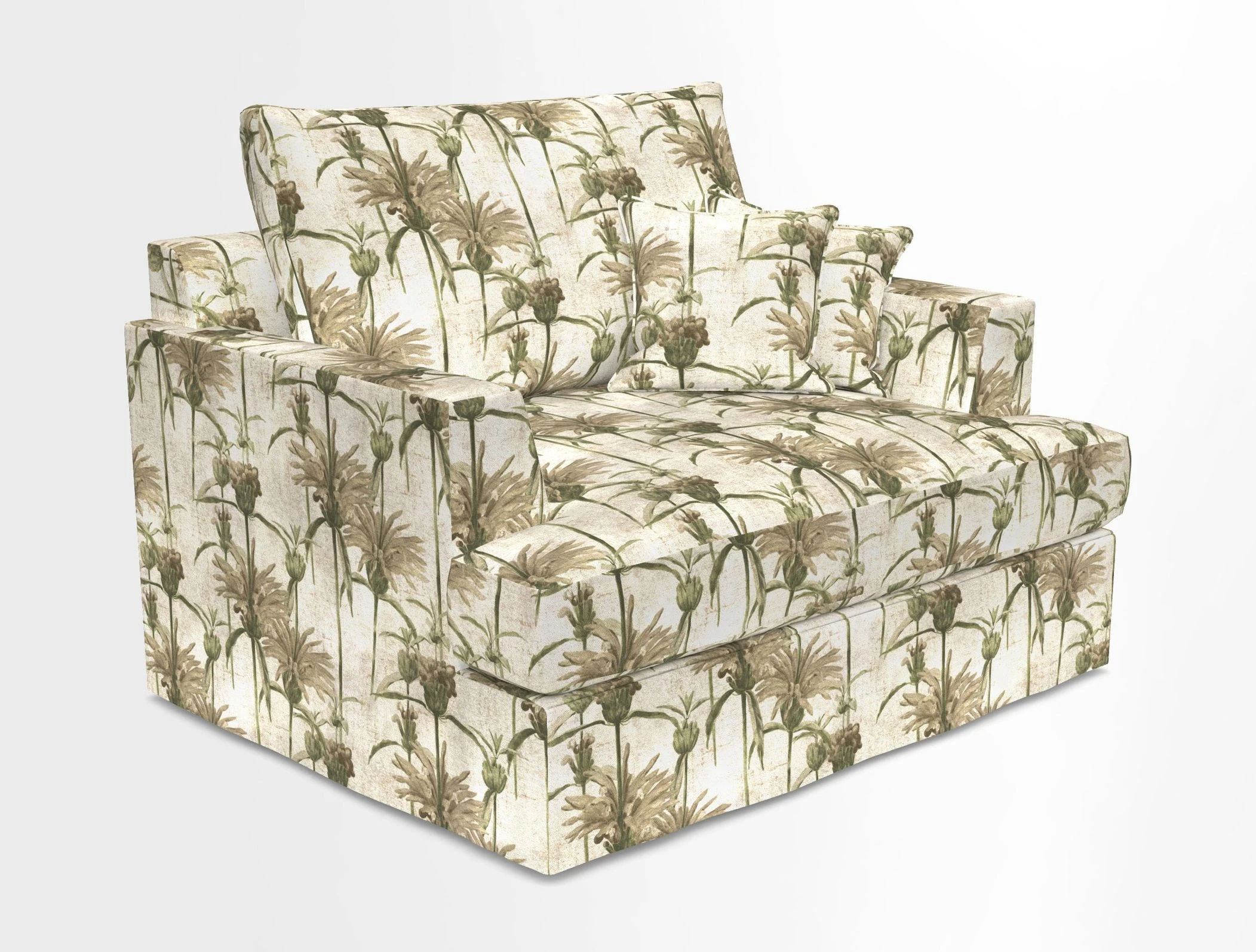 Slingsby Snuggler Fitted Cover Sofa in Two Tone Plain Biscuit.  Loose cover version available