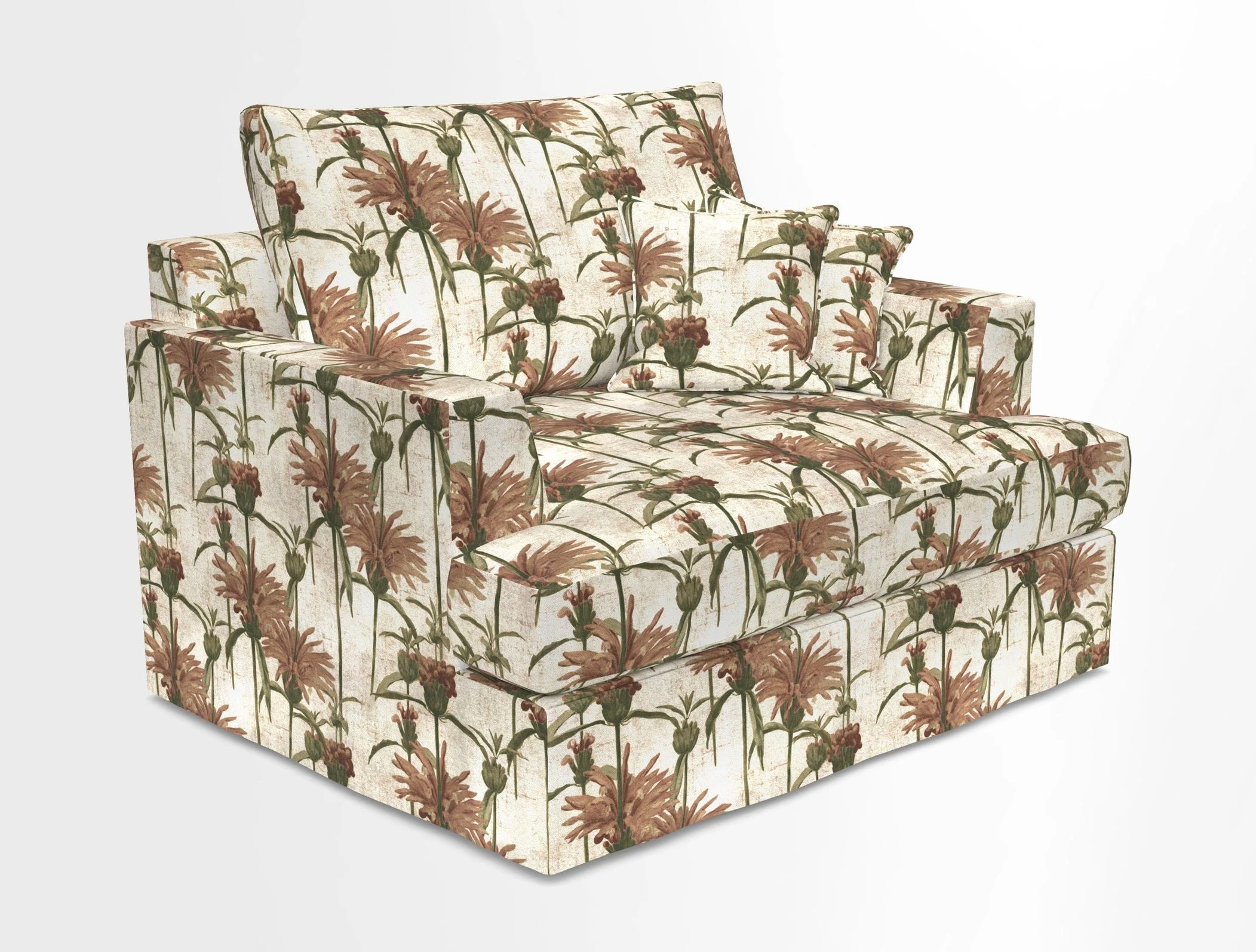 Slingsby Snuggler Fitted Cover Sofa in Two Tone Plain Biscuit.  Loose cover version available