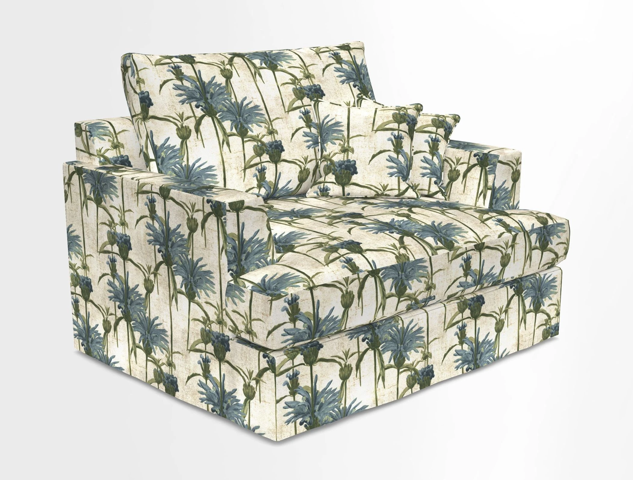 Slingsby Snuggler Fitted Cover Sofa in Two Tone Plain Biscuit.  Loose cover version available