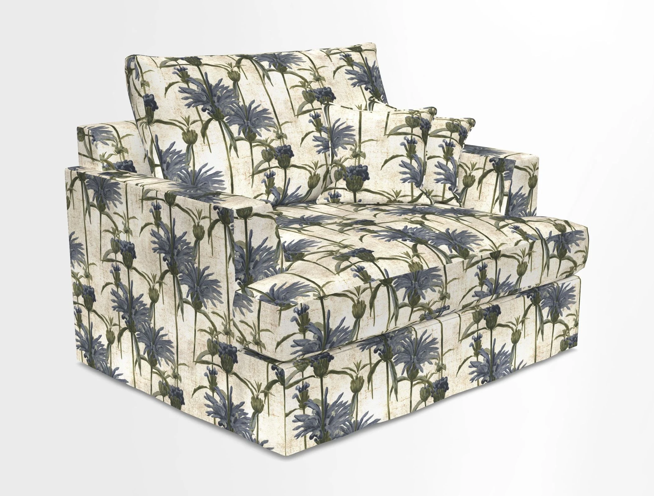 Slingsby Snuggler Fitted Cover Sofa in Two Tone Plain Biscuit.  Loose cover version available