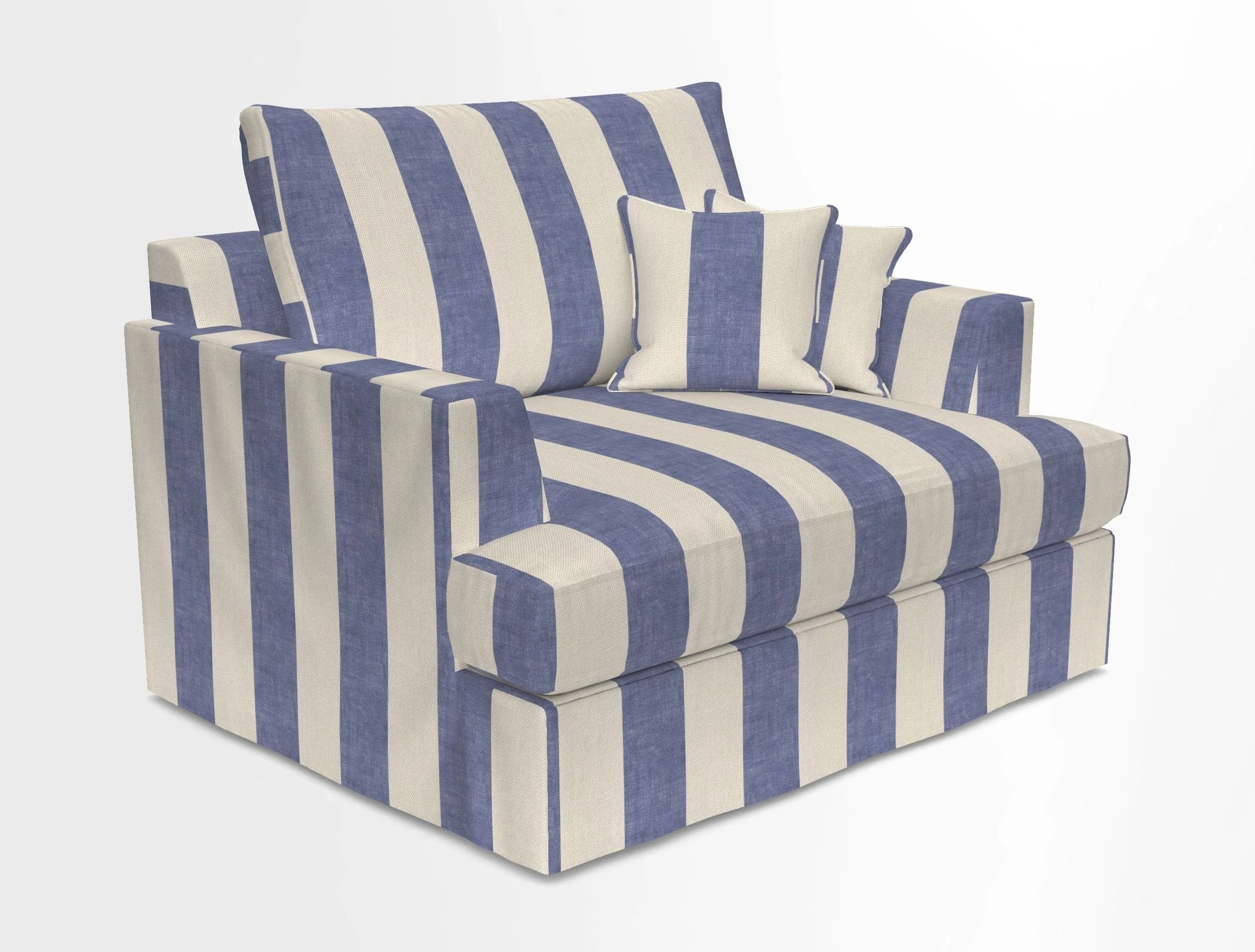 Slingsby Snuggler Fitted Cover Sofa in Two Tone Plain Biscuit.  Loose cover version available